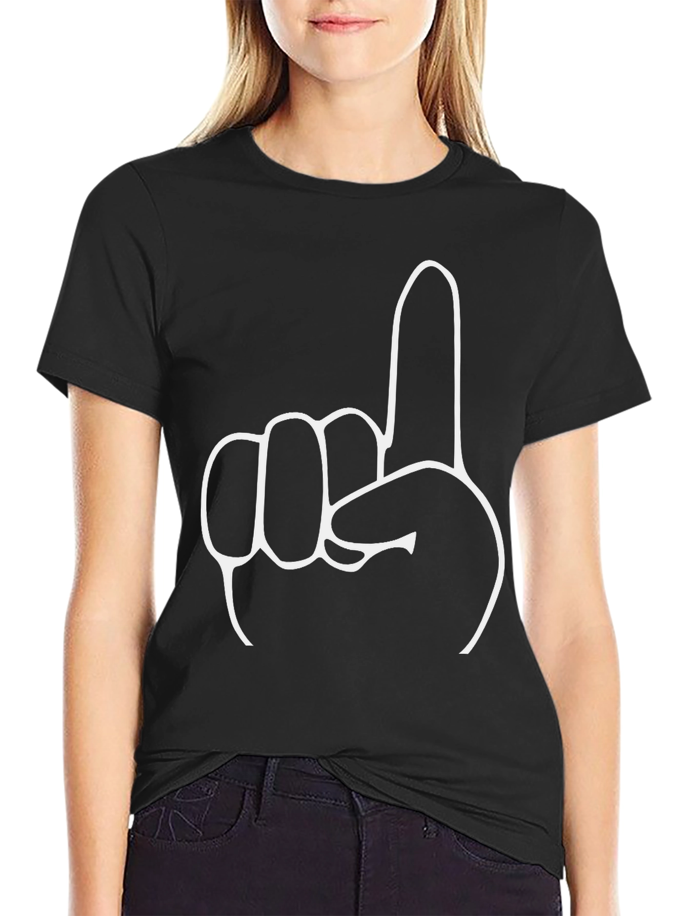 Number One Graphic Tee - Black Cotton T-Shirt