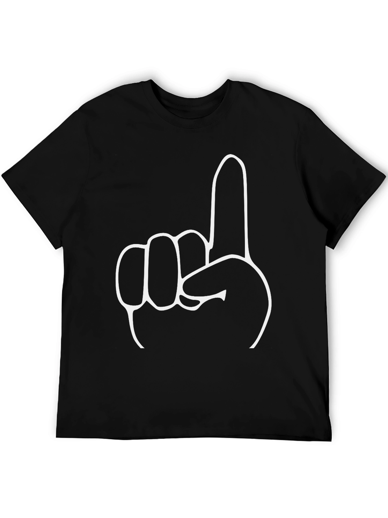 Number One Graphic Tee - Black Cotton T-Shirt