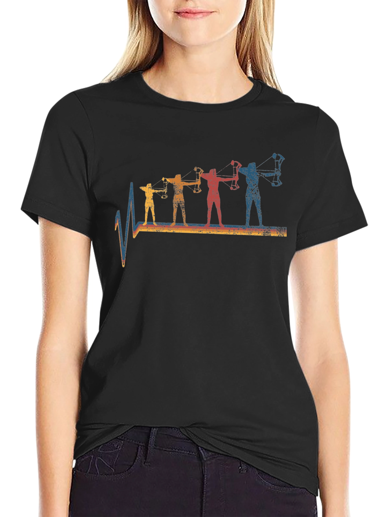 Archery Heartbeat T-Shirt - Retro Bow Hunting Tee