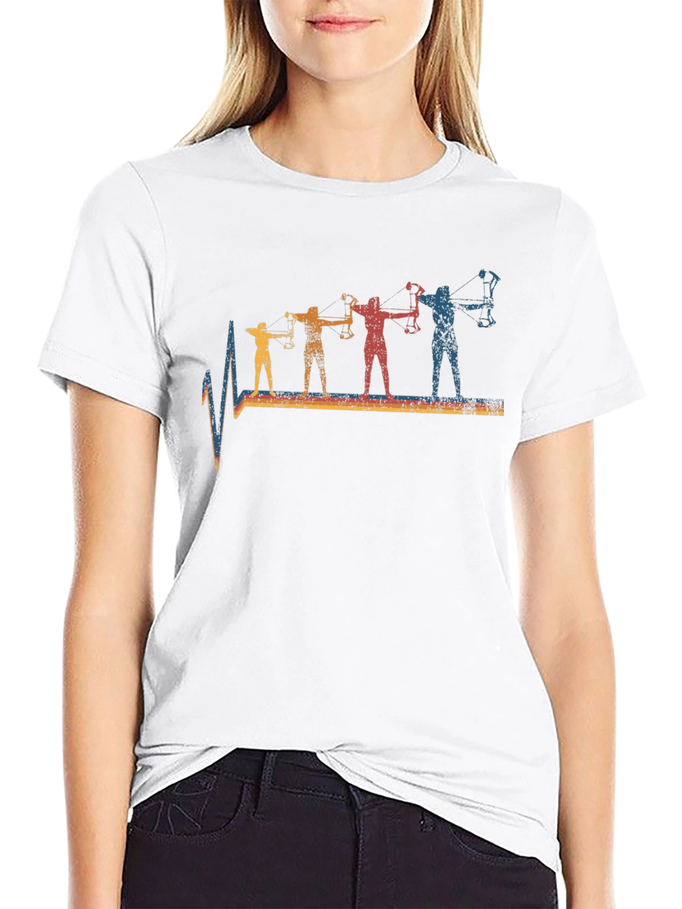 Archery Heartbeat T-Shirt - Retro Bow Hunting Tee