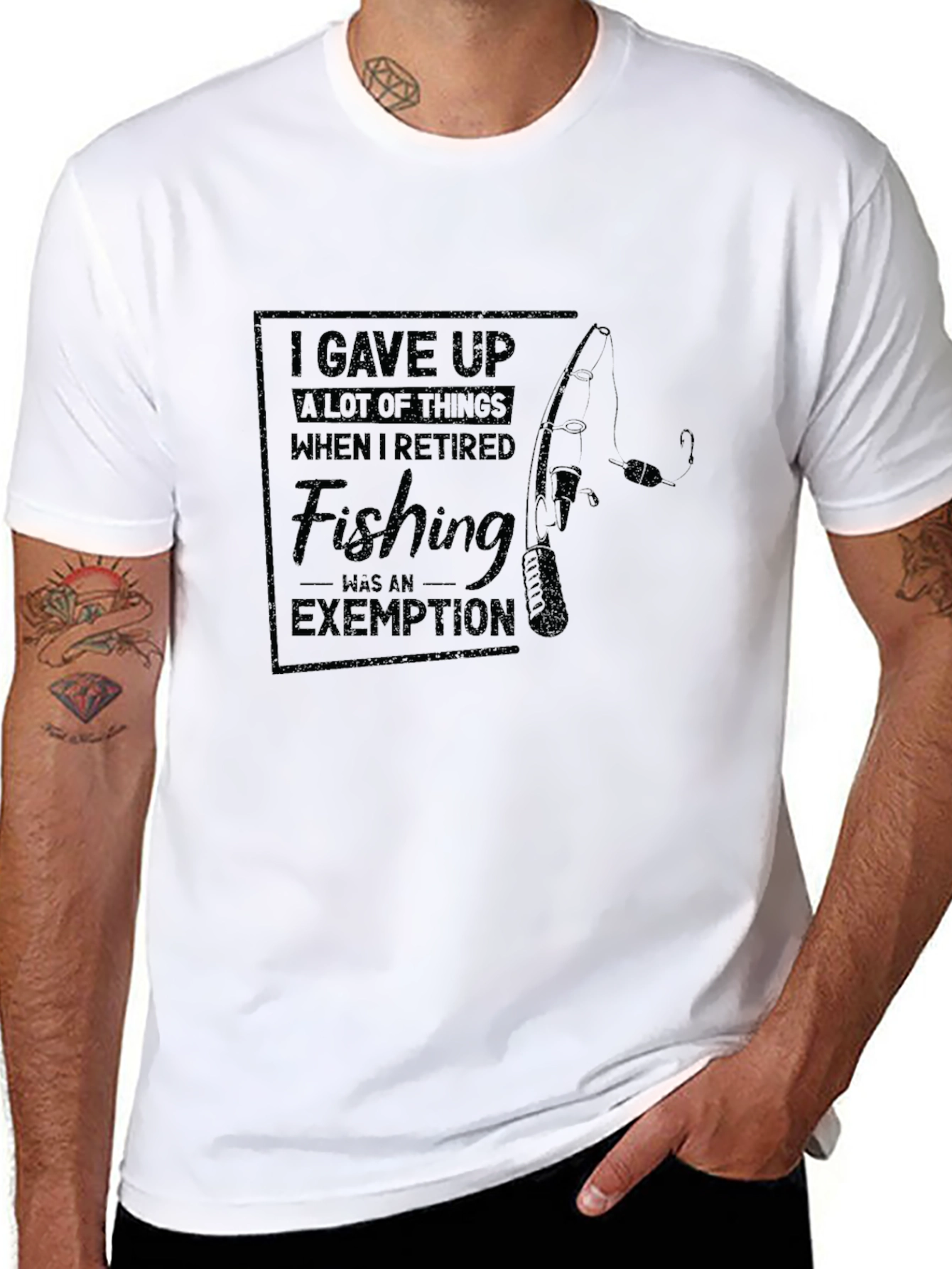 Retired Fishing Exemption Graphic Tee