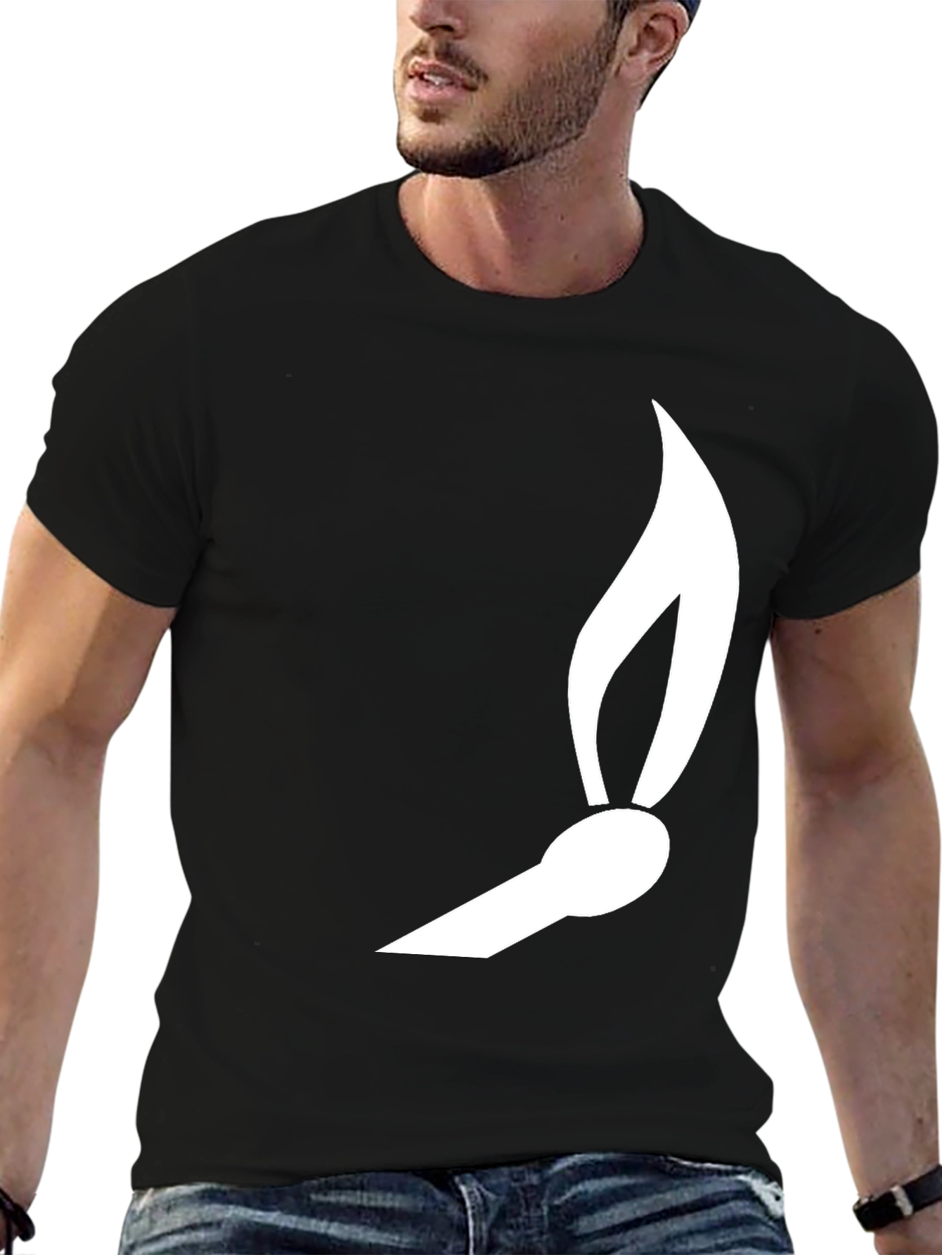 Match Flame Graphic Tee - Black Cotton Comfort