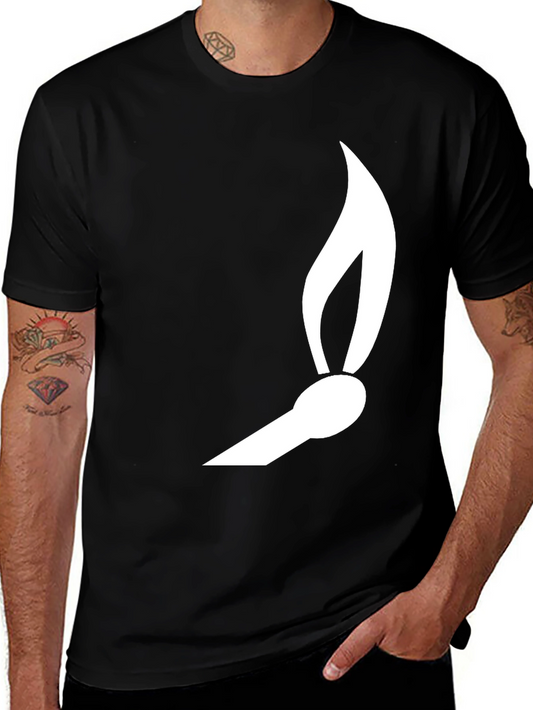 Match Flame Graphic Tee - Black Cotton Comfort