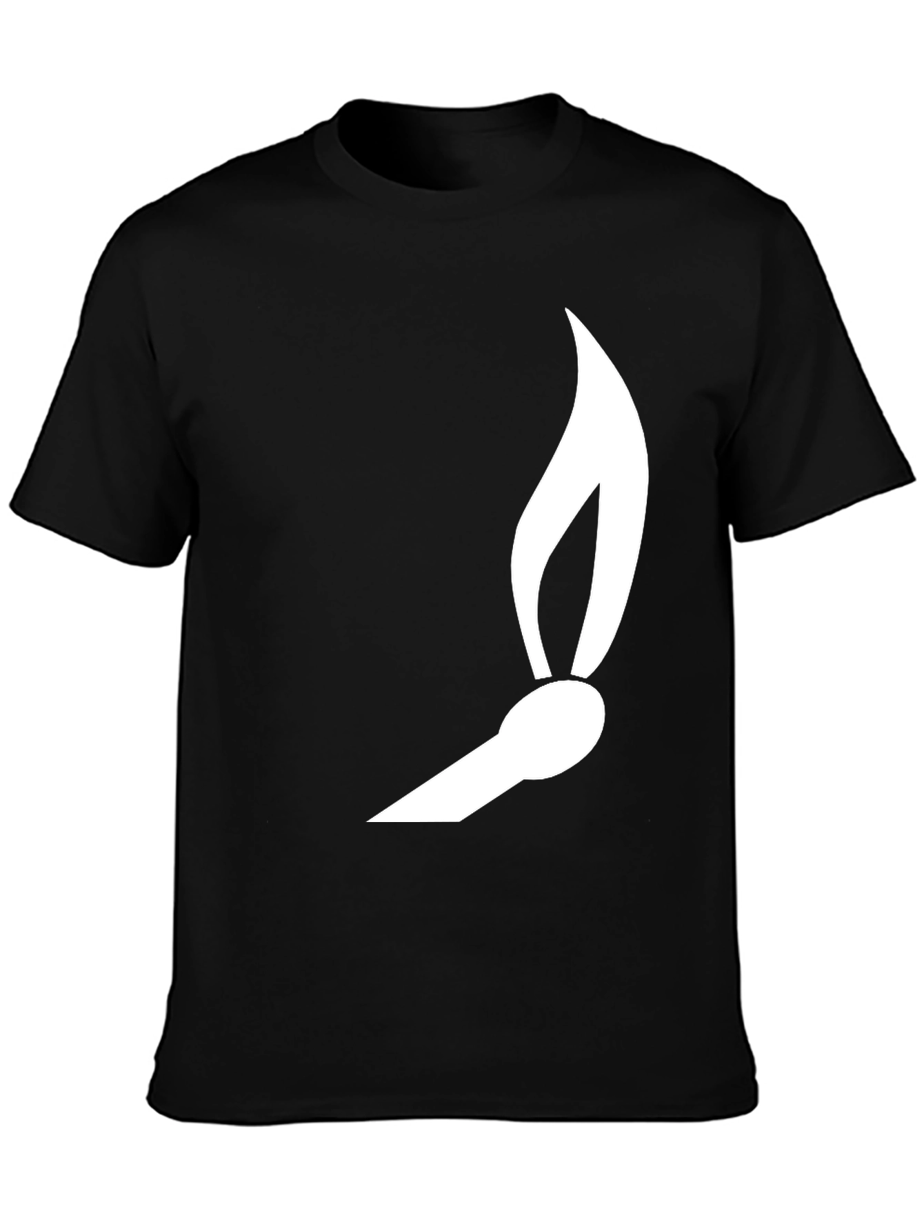 Match Flame Graphic Tee - Black Cotton Comfort