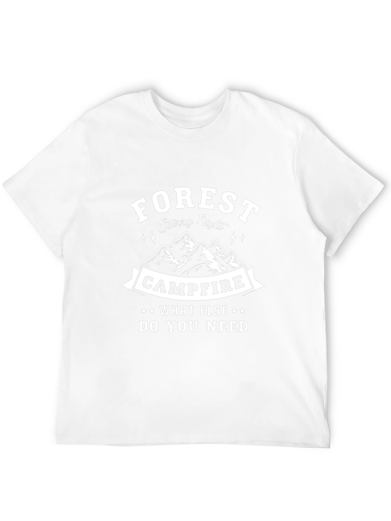 Forest Campfire Graphic Tee - Starry Night Design