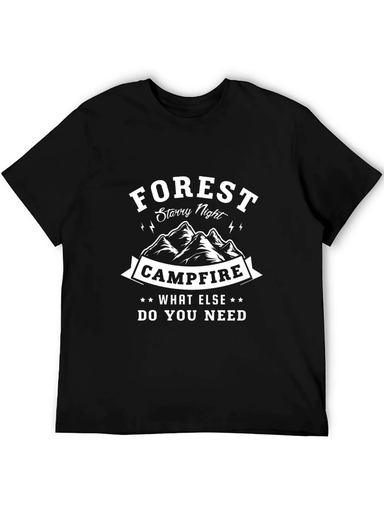 Forest Campfire Graphic Tee - Starry Night Design