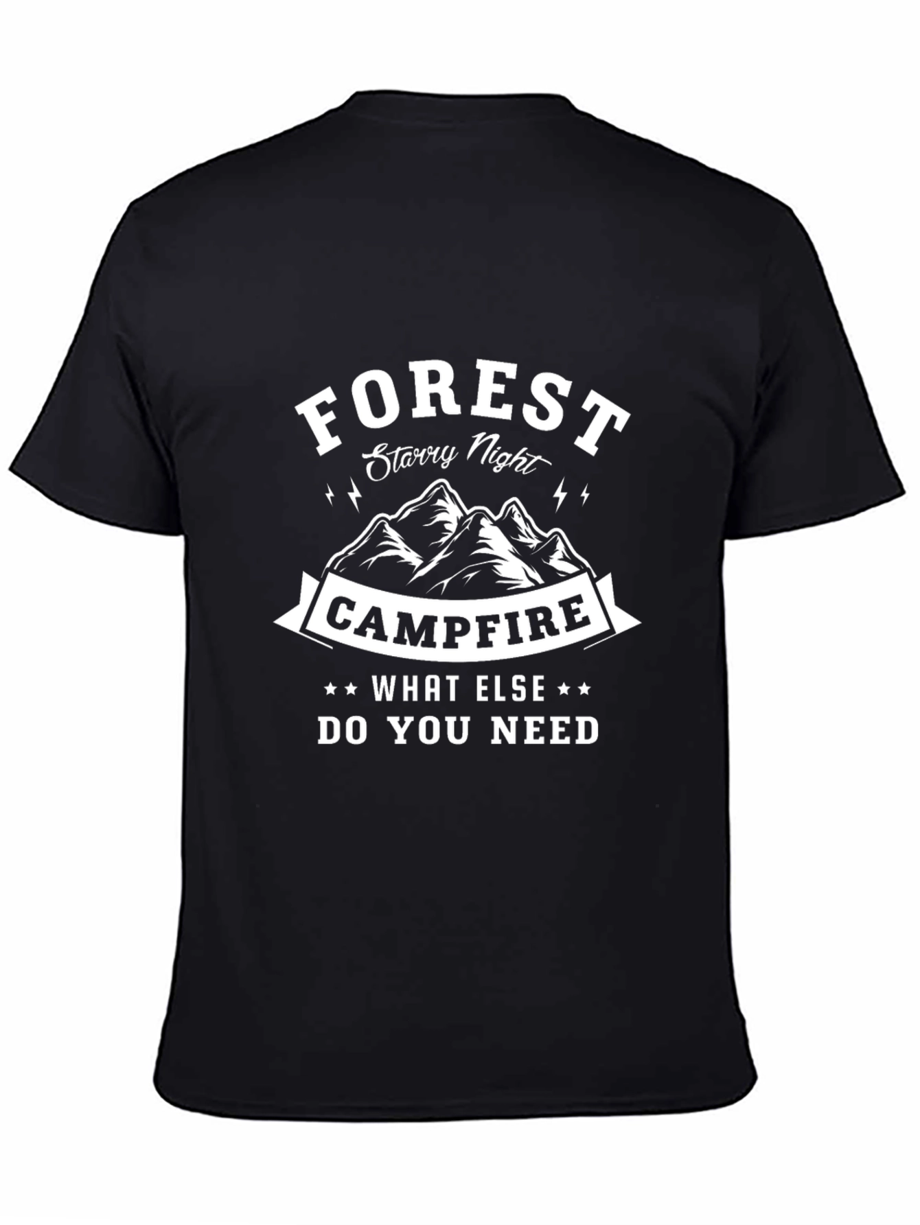 Forest Campfire Graphic Tee - Starry Night Design
