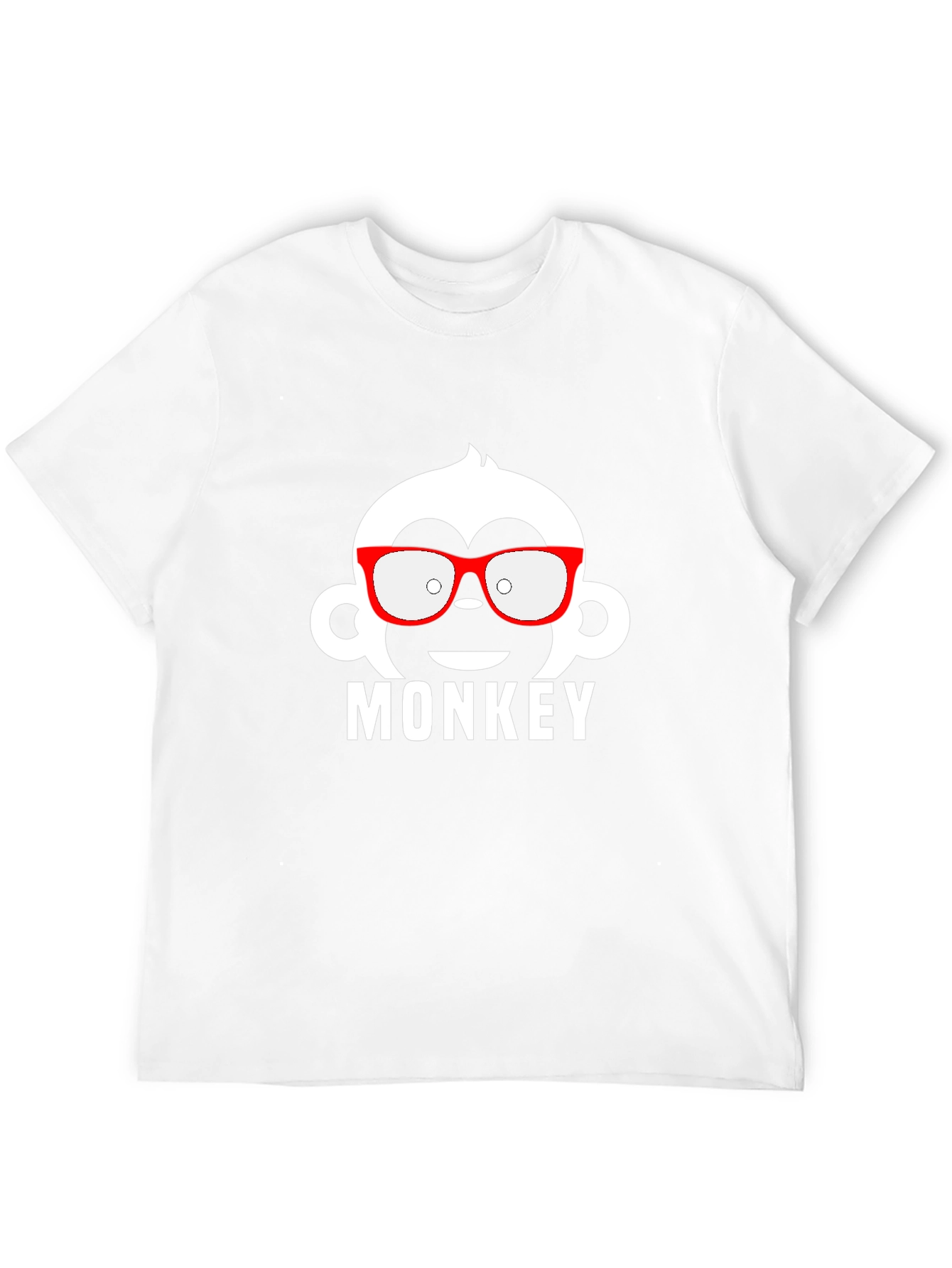 Monkey with Glasses Graphic Tee - Black Cotton T-Shirt