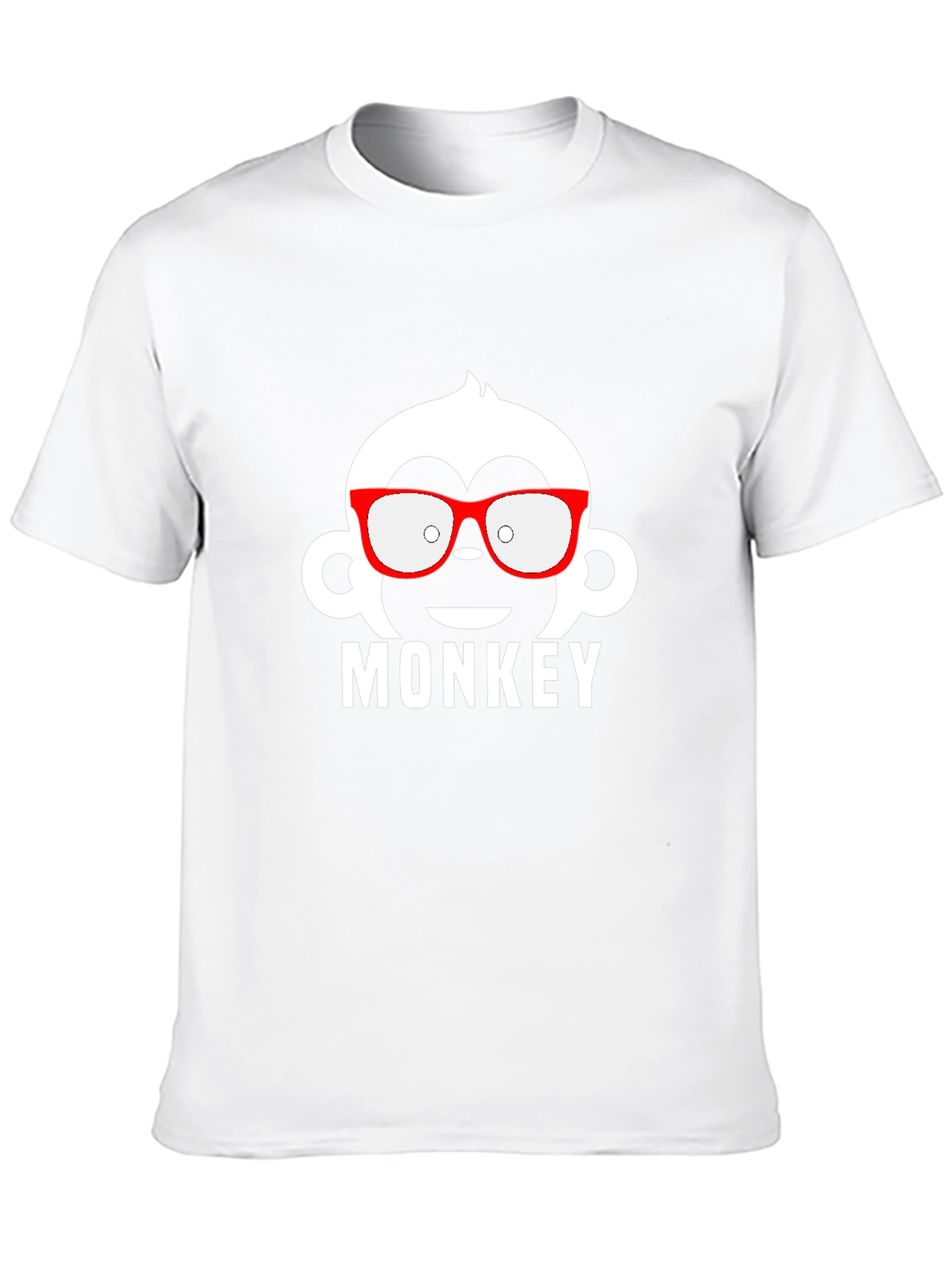 Monkey with Glasses Graphic Tee - Black Cotton T-Shirt
