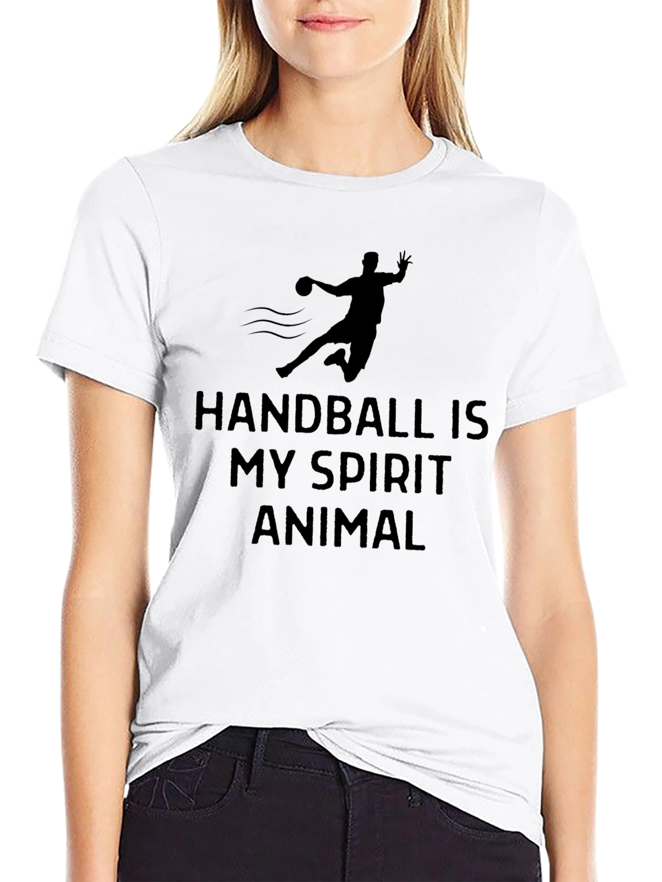 Handball Is My Spirit Animal Black T-Shirt