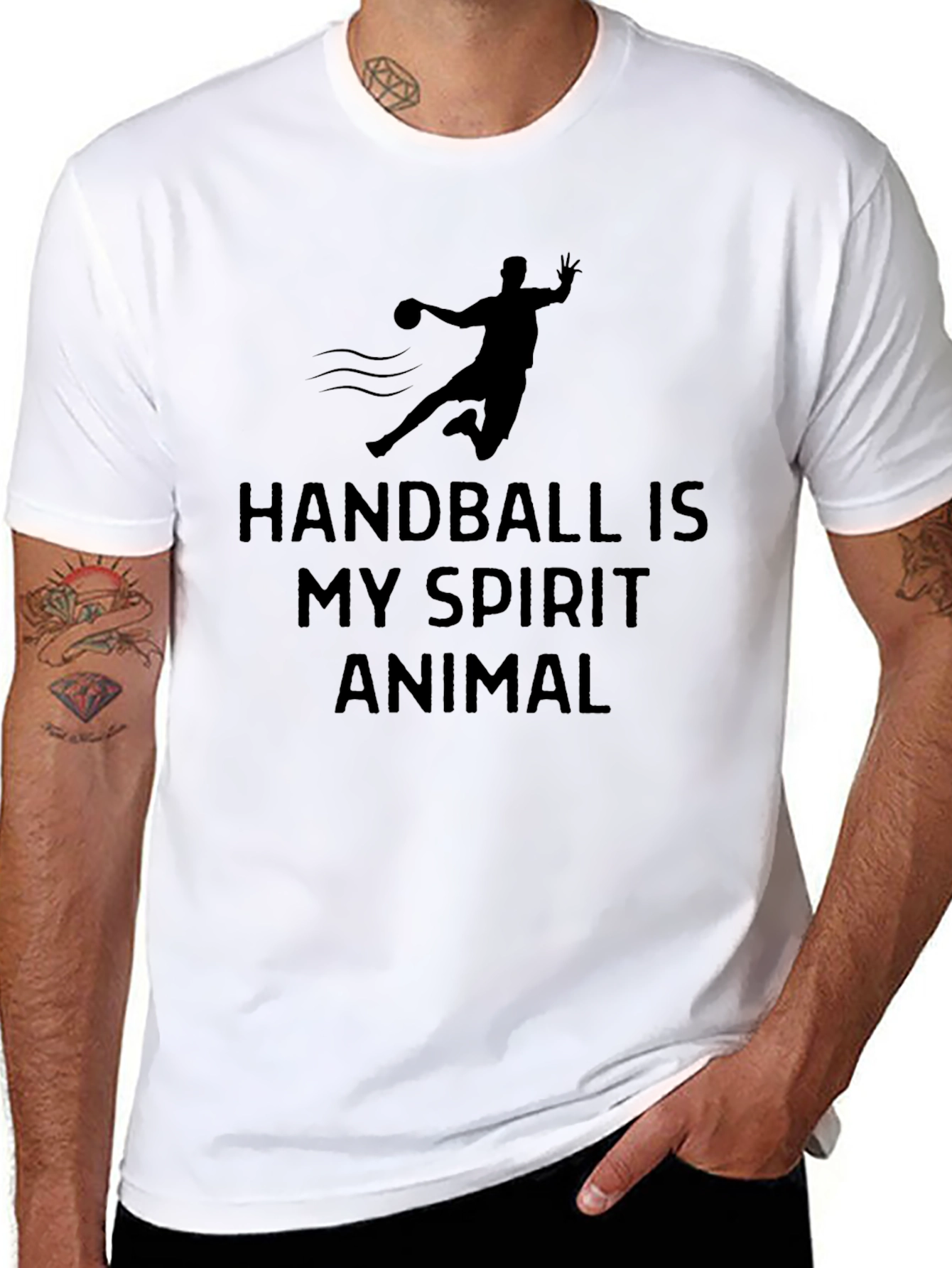 Handball Is My Spirit Animal Black T-Shirt