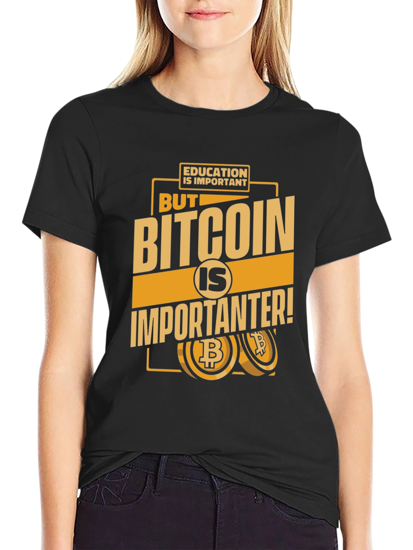 Bitcoin Is Importanter Black T-Shirt