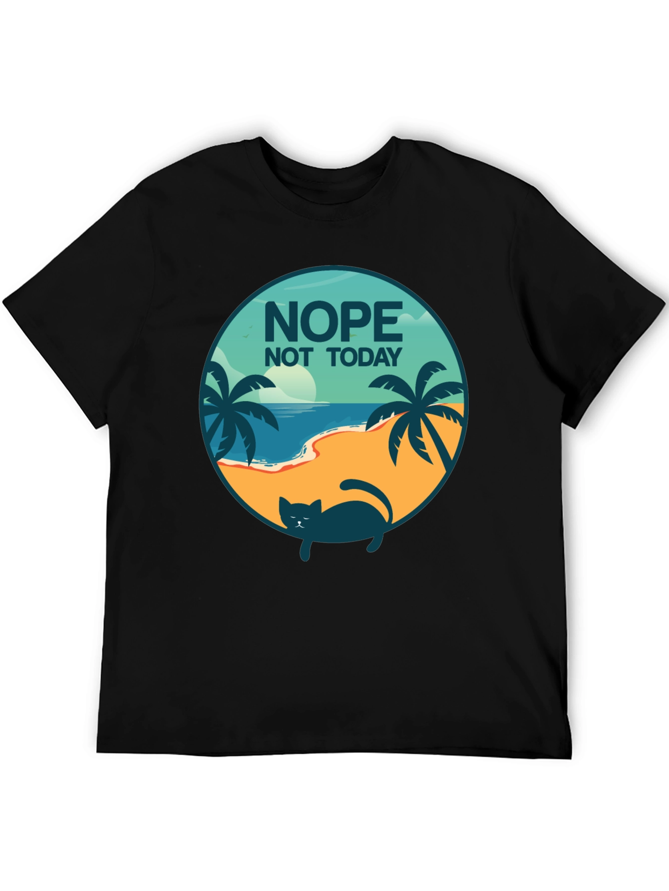 Nope Not Today Cat Beach T-Shirt