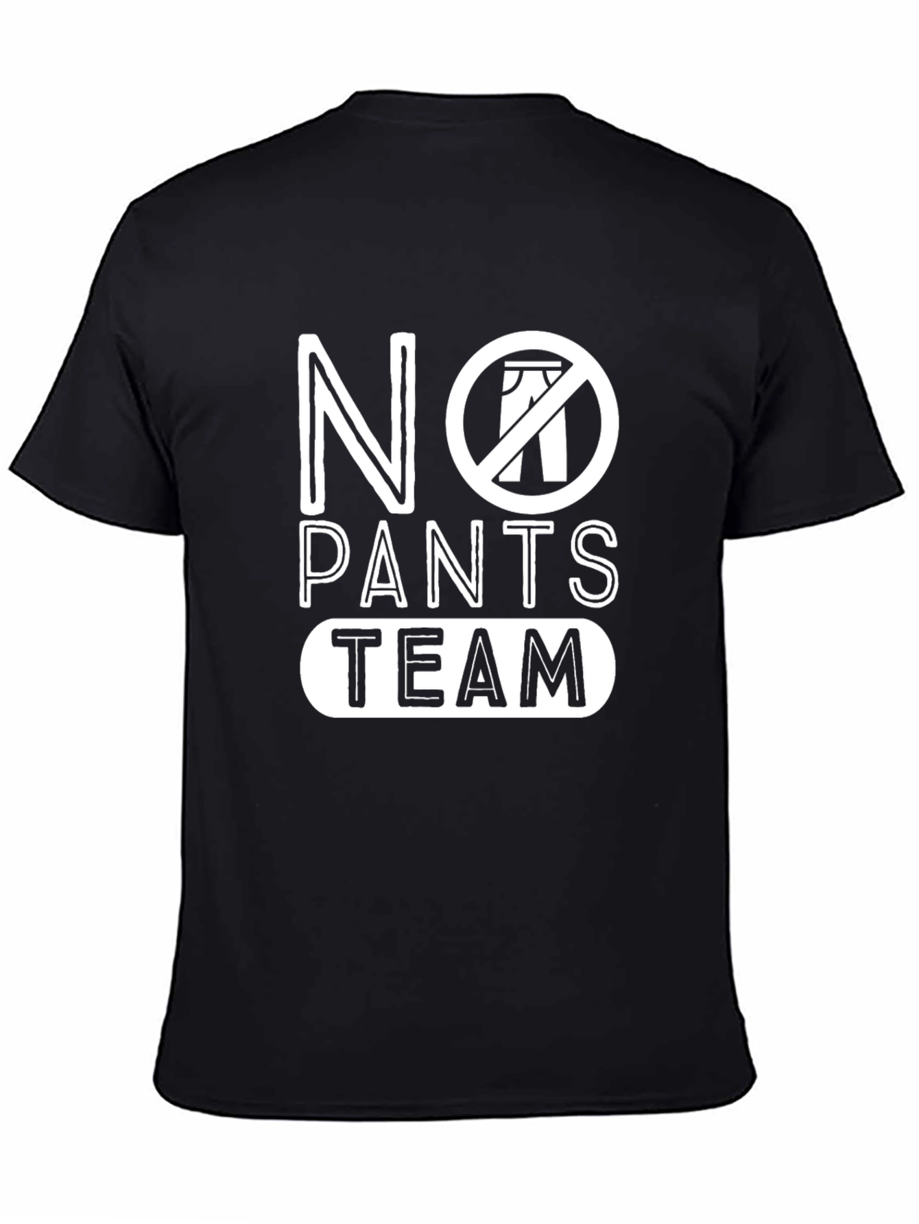 No Pants Team T-Shirt - Black Cotton Casual Tee