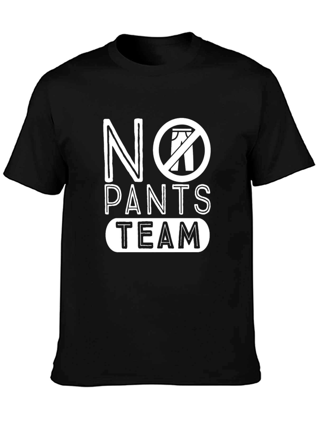 No Pants Team T-Shirt - Black Cotton Casual Tee