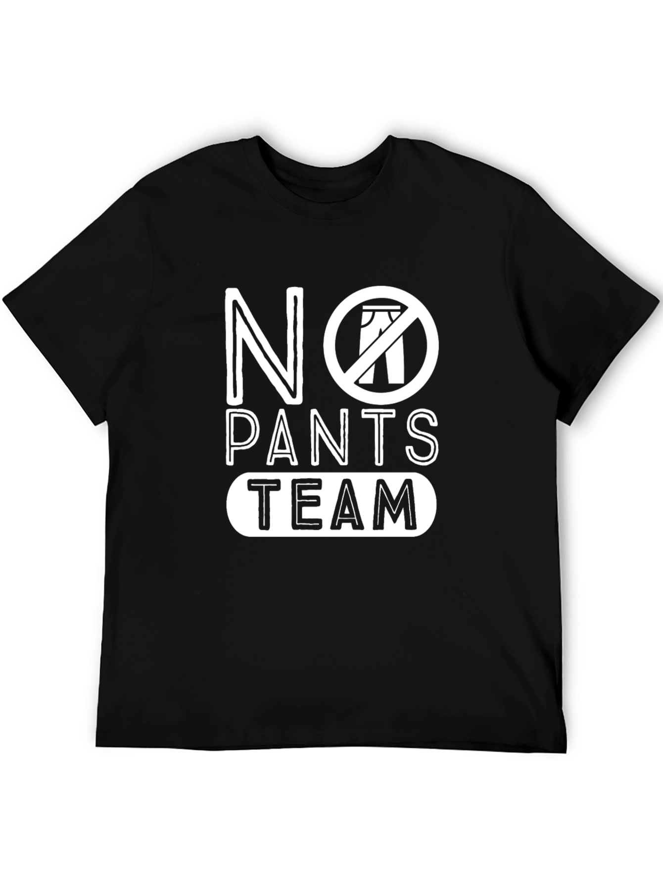 No Pants Team T-Shirt - Black Cotton Casual Tee