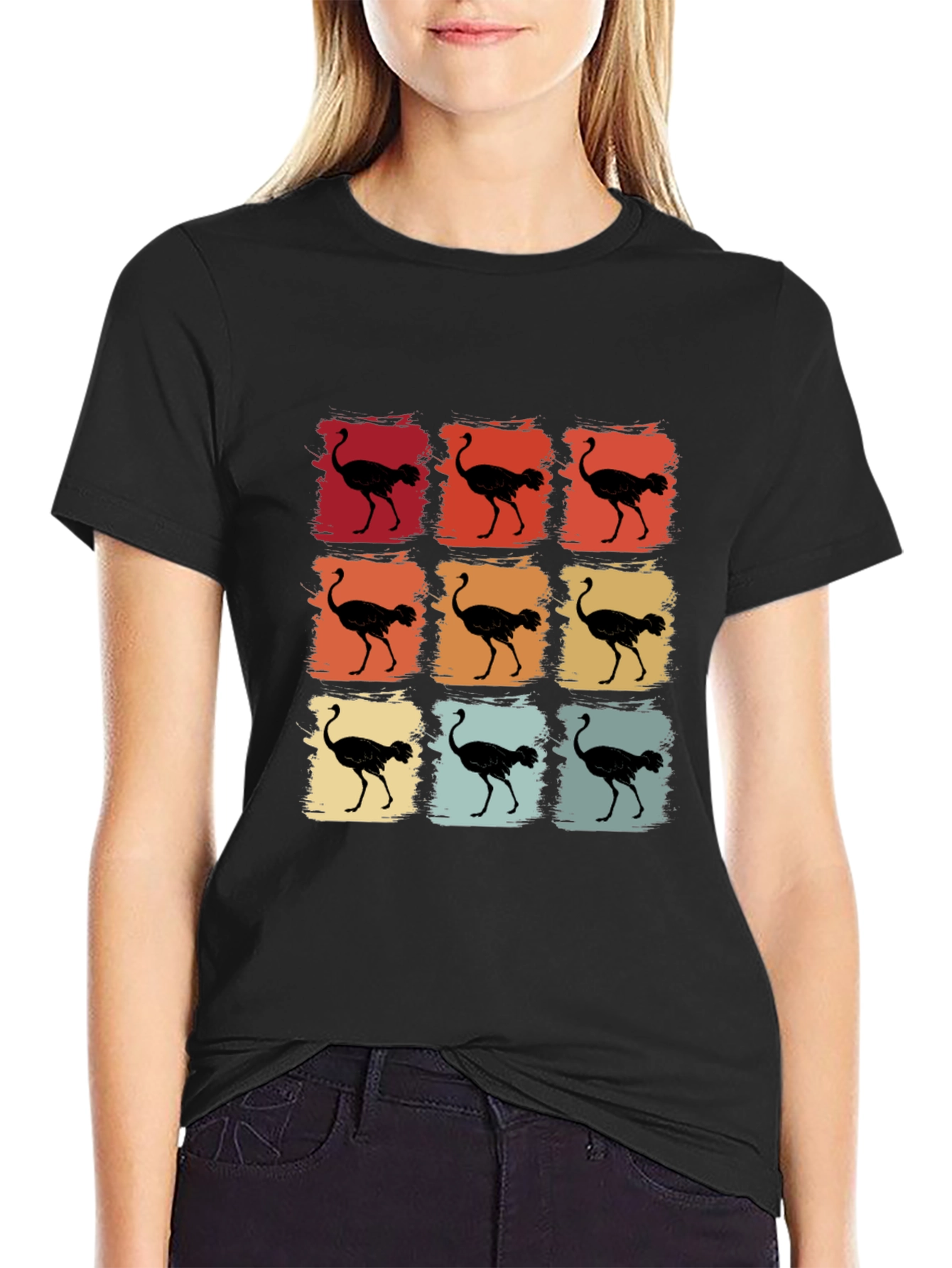 Retro Ostrich T-Shirt - Unique Graphic Tee