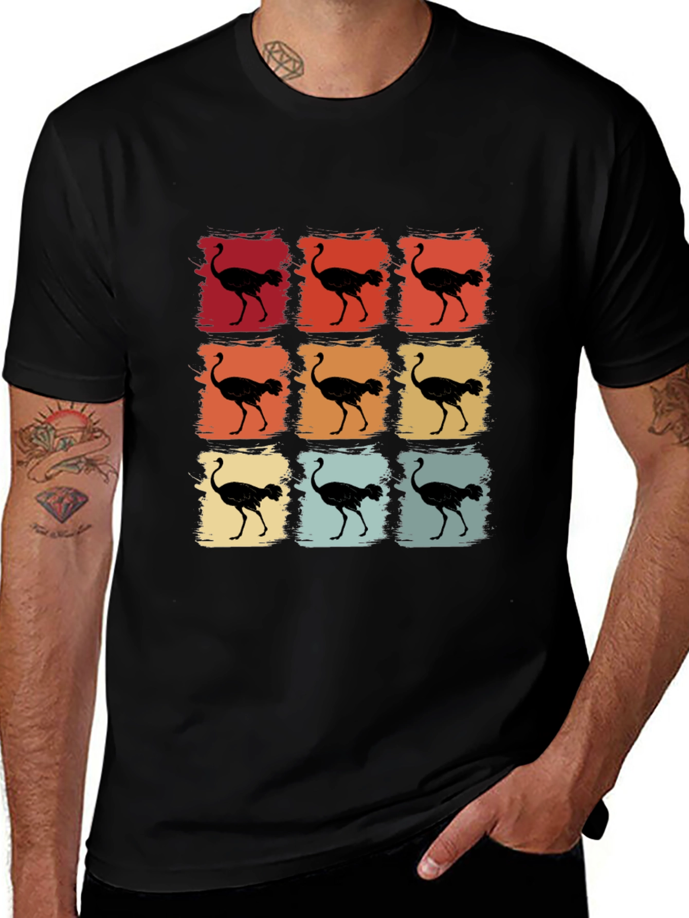 Retro Ostrich T-Shirt - Unique Graphic Tee
