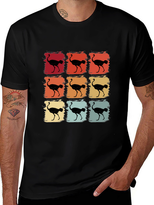 Retro Ostrich T-Shirt - Unique Graphic Tee
