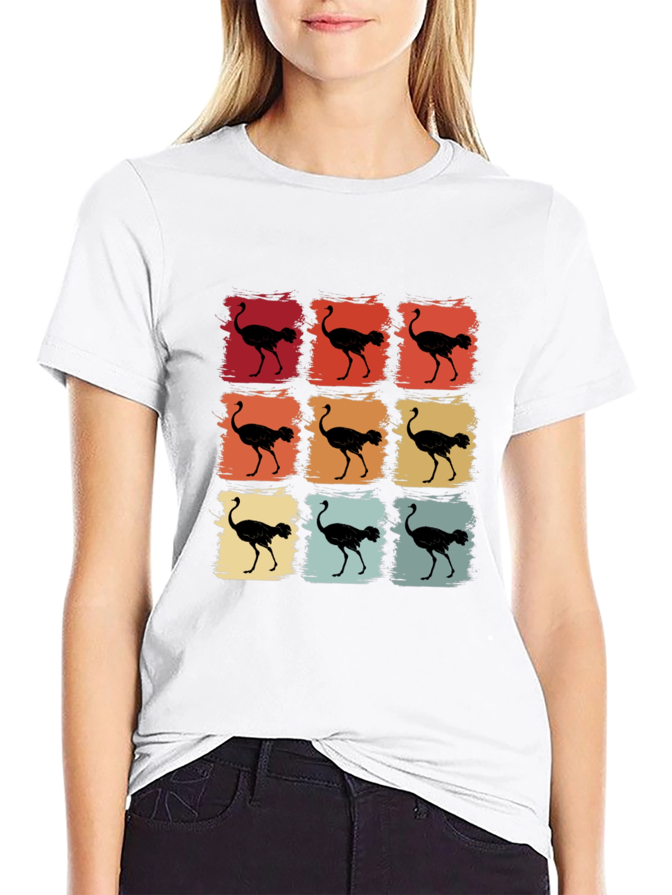 Retro Ostrich T-Shirt - Unique Graphic Tee