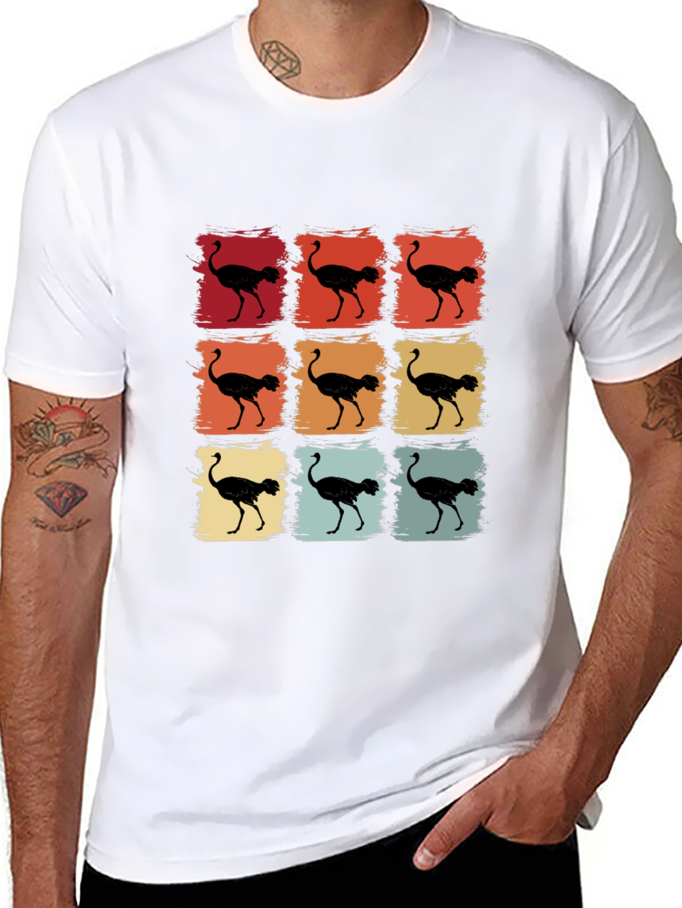 Retro Ostrich T-Shirt - Unique Graphic Tee