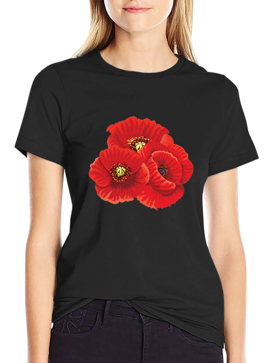 Red Poppy T-Shirt - Floral Graphic Tee