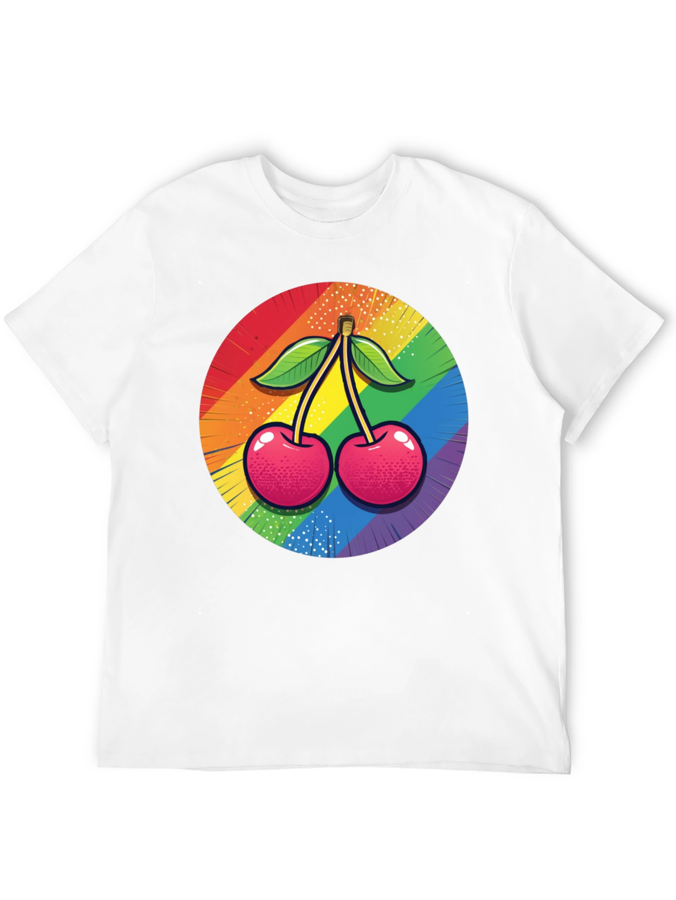 Rainbow Cherry Graphic Tee - Bold Pride Statement