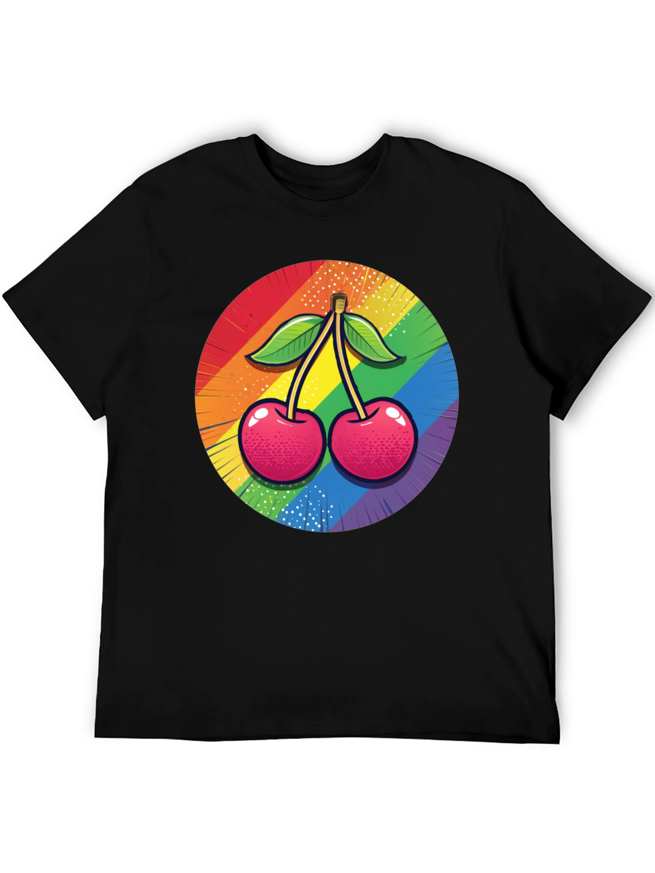 Rainbow Cherry Graphic Tee - Bold Pride Statement