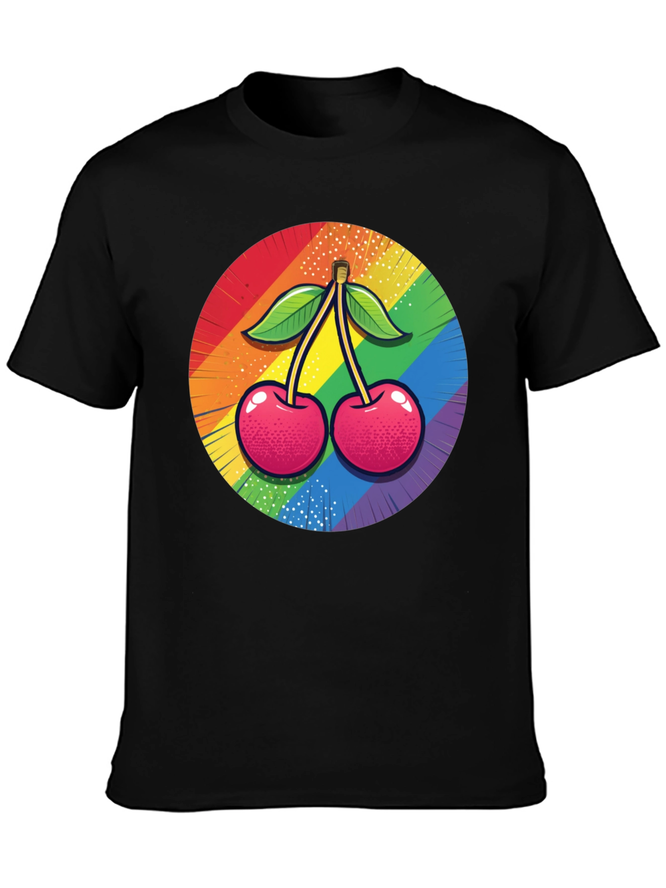 Rainbow Cherry Graphic Tee - Bold Pride Statement