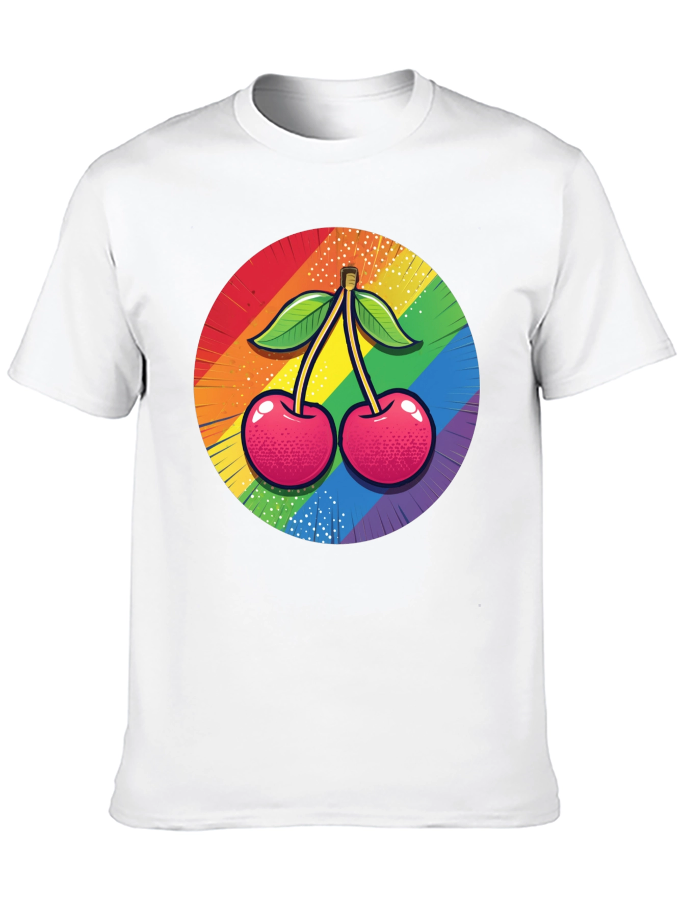 Rainbow Cherry Graphic Tee - Bold Pride Statement