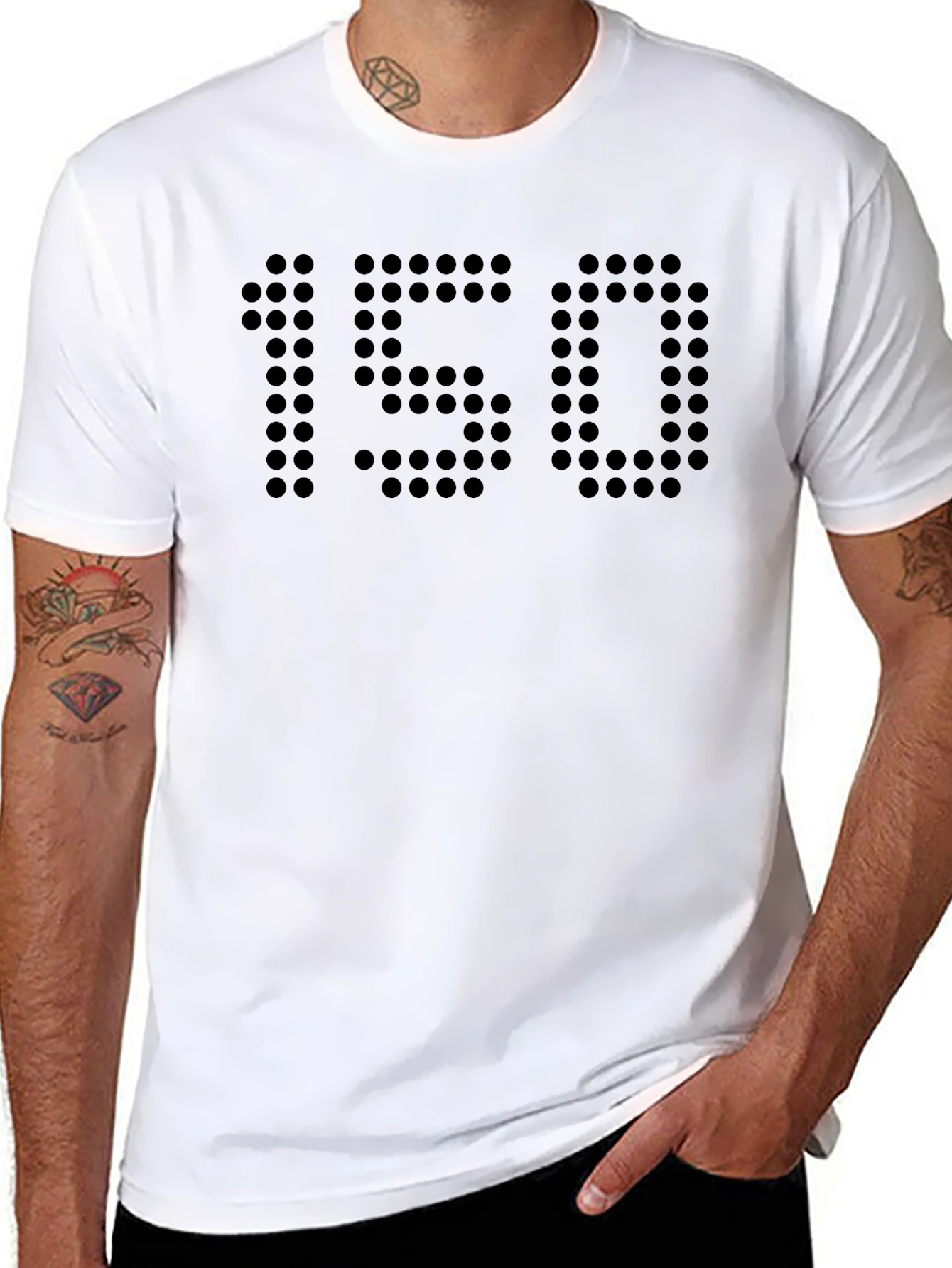 150 Pixelated Graphic Tee - Black Crewneck