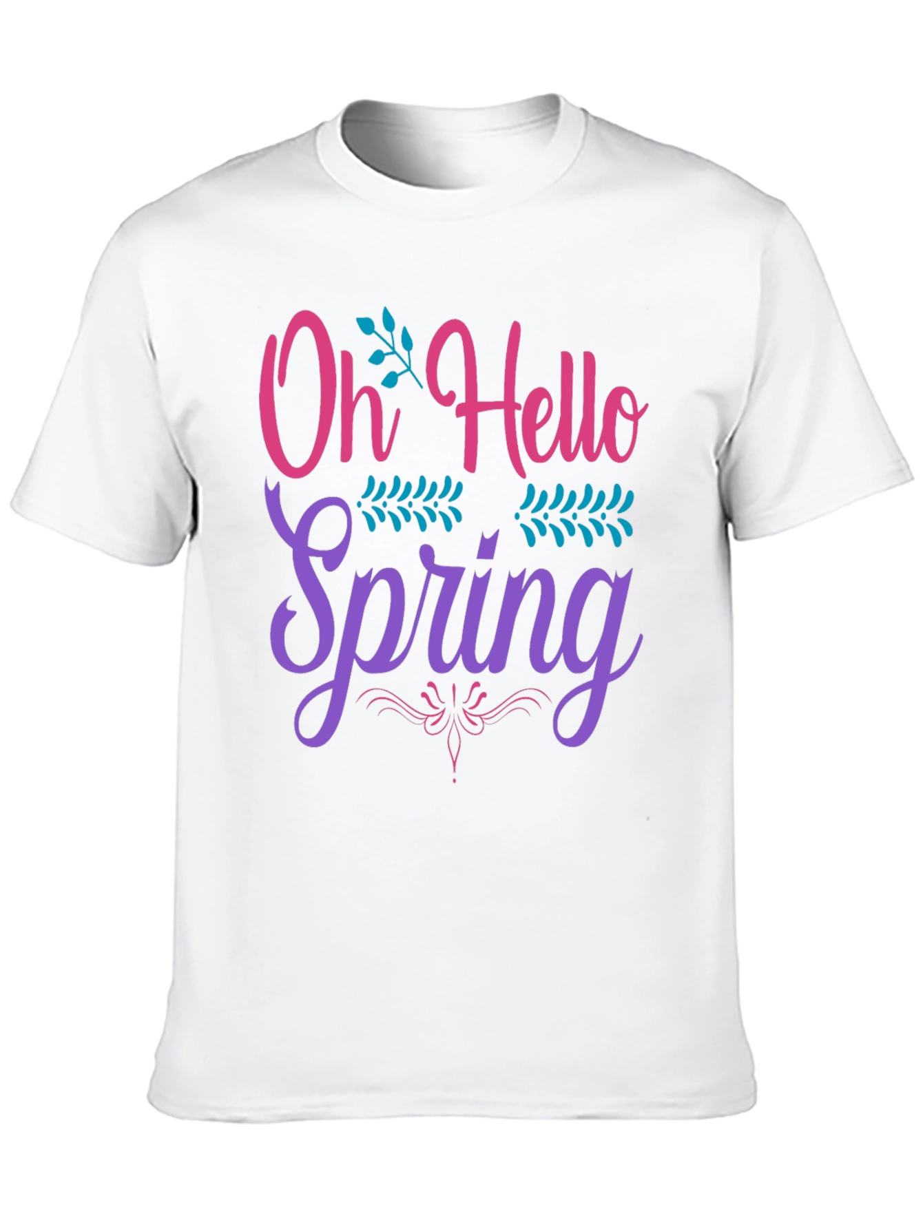 Oh Hello Spring T-Shirt Black Cotton Tee