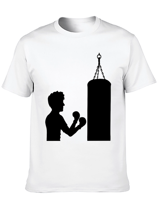 Boxing Silhouette Graphic T-Shirt - Black