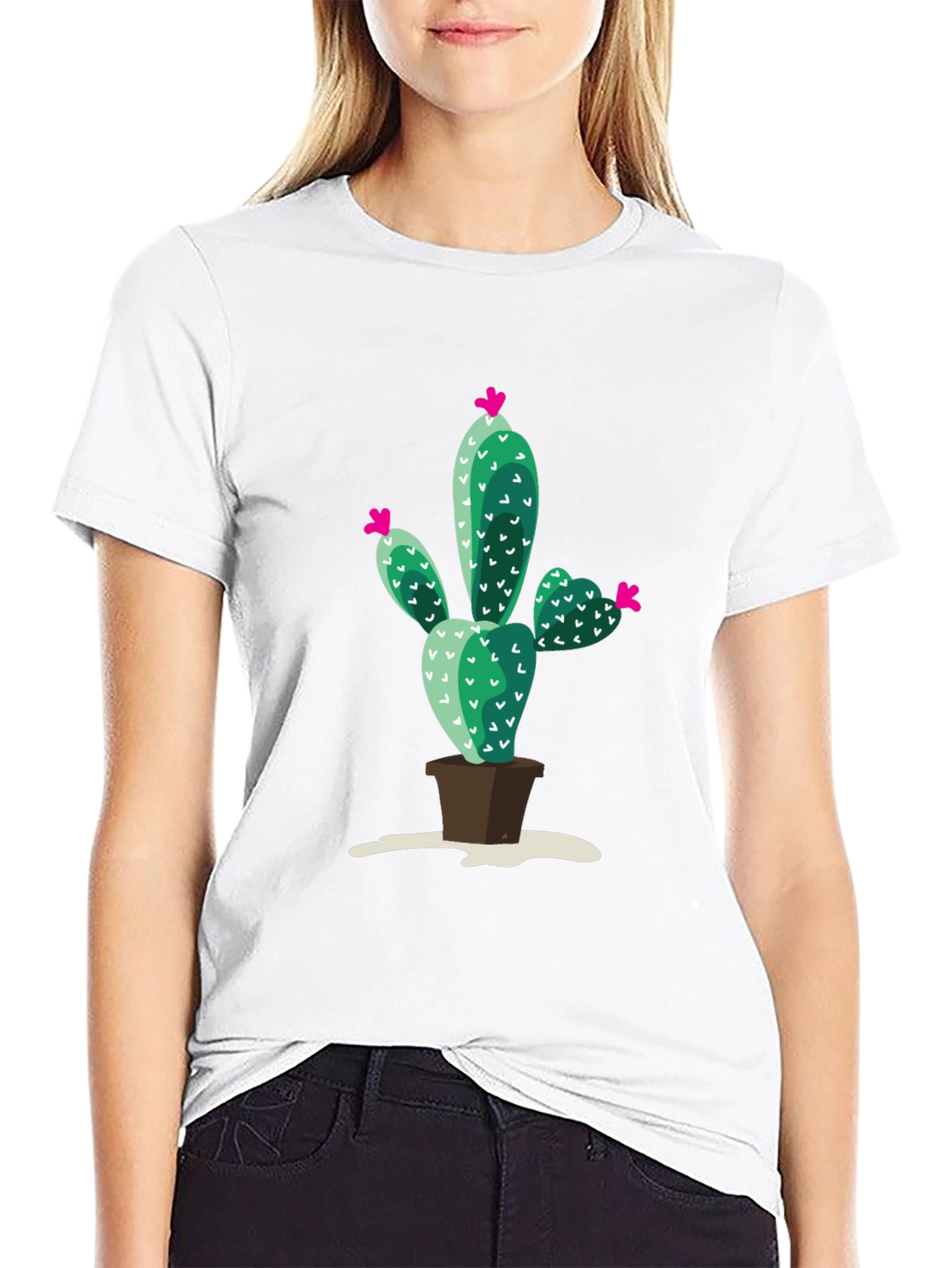 Cactus Print T-Shirt - Modern Style
