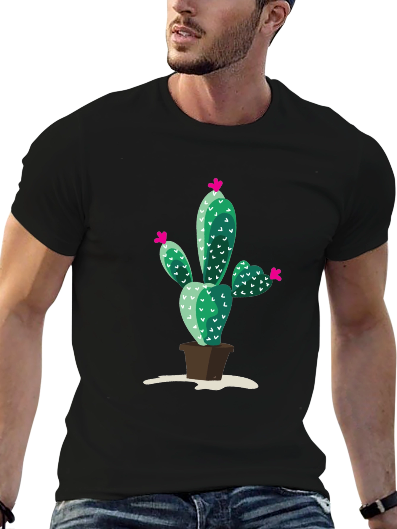 Cactus Print T-Shirt - Modern Style