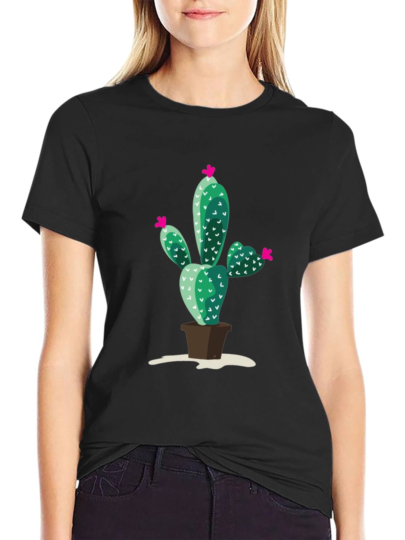 Cactus Print T-Shirt - Modern Style