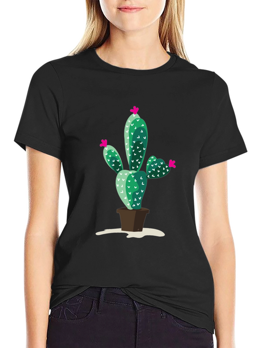 Cactus Print T-Shirt - Modern Style