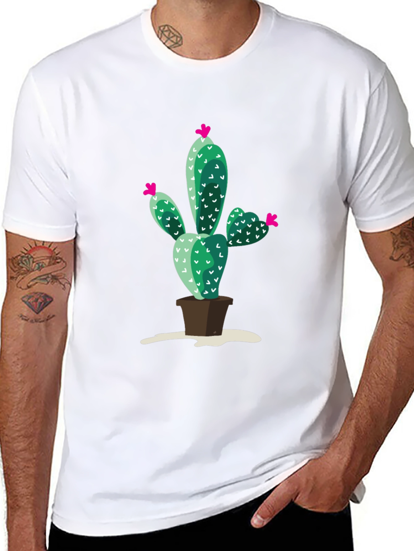 Cactus Print T-Shirt - Modern Style
