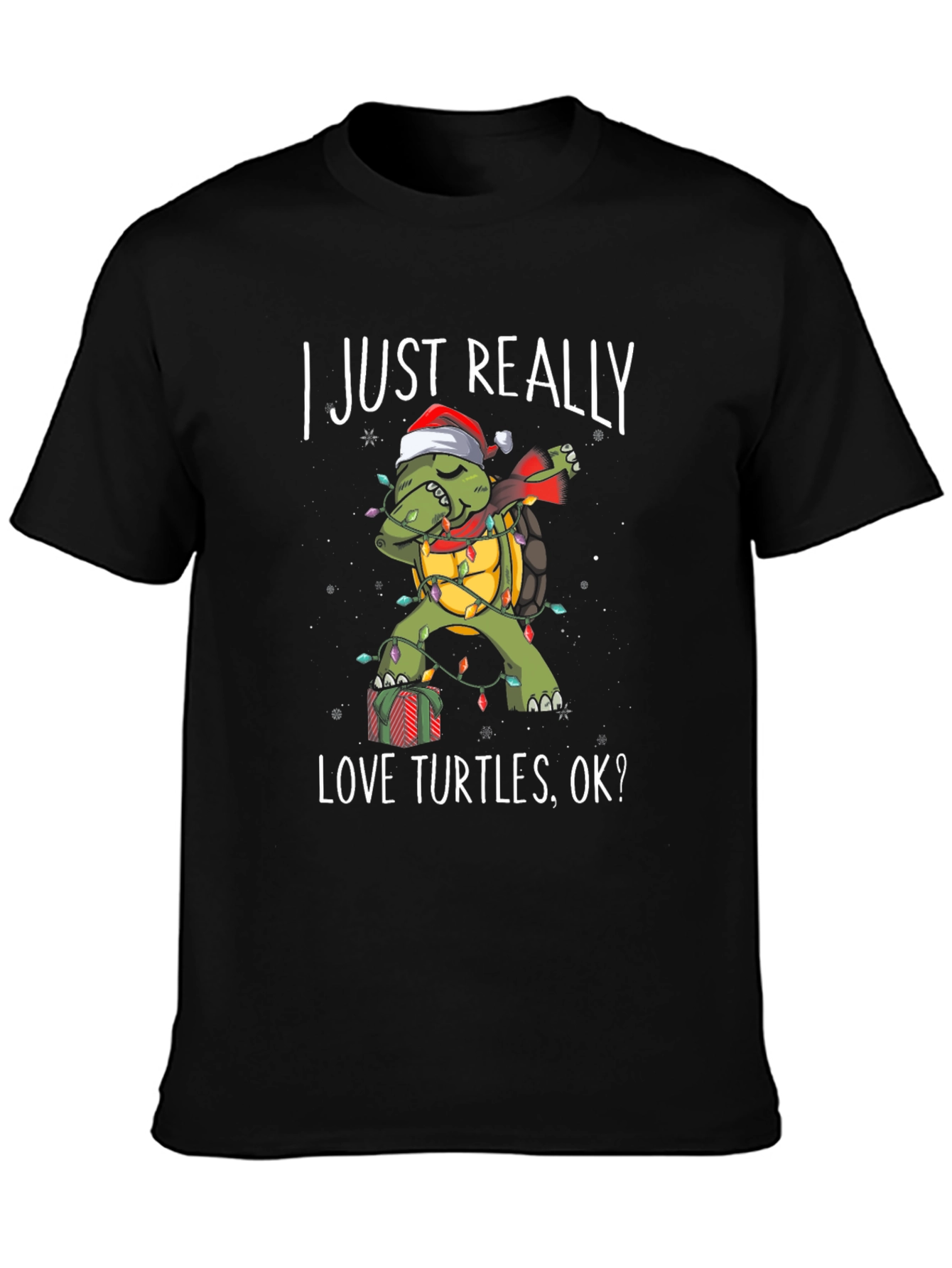 I Just Really Love Turtles Christmas Graphic Tee