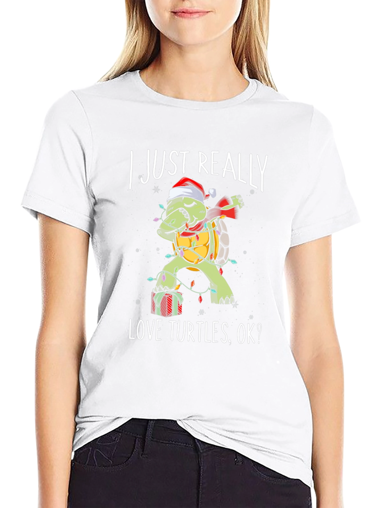 I Just Really Love Turtles Christmas Graphic Tee