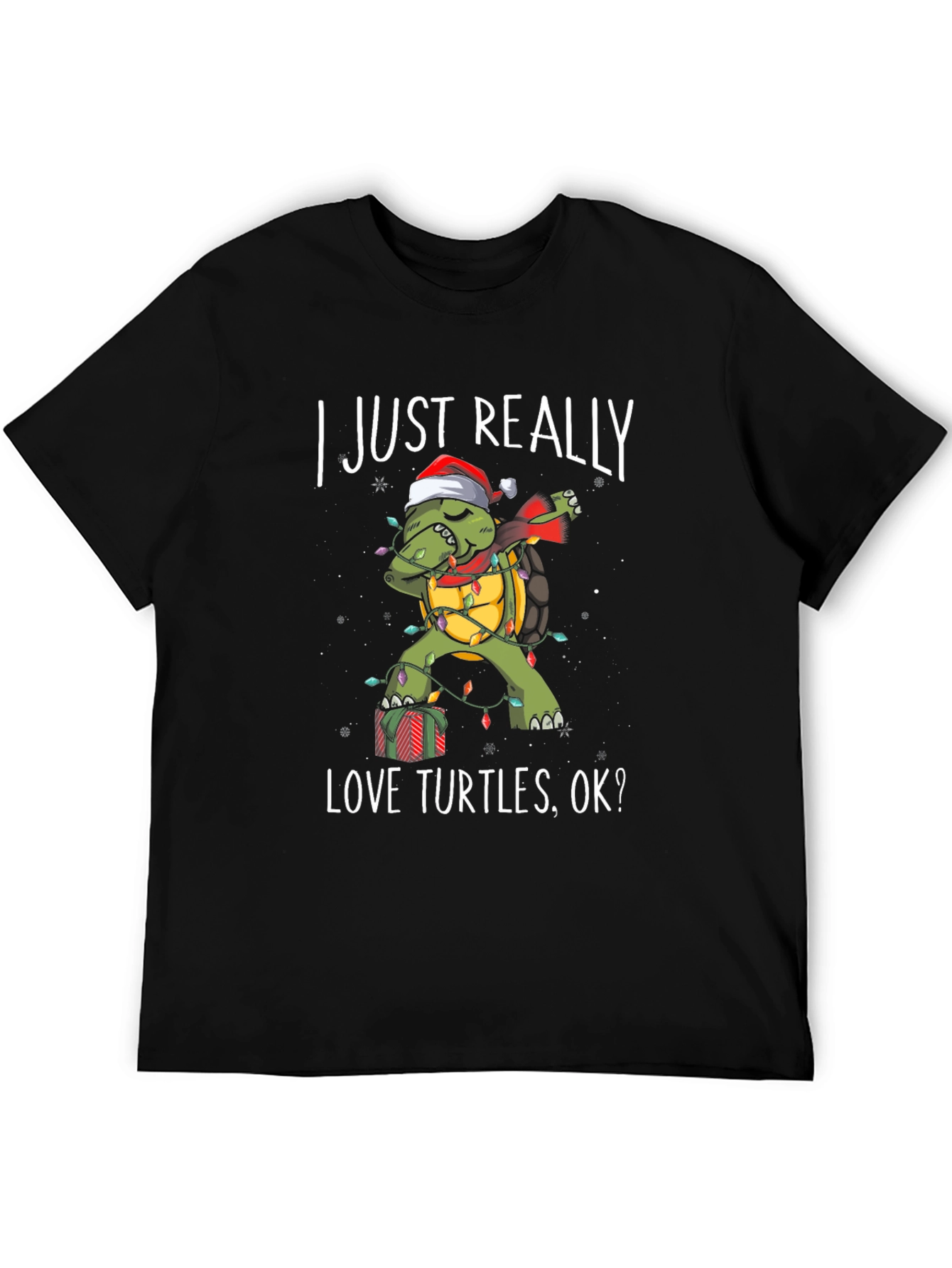 I Just Really Love Turtles Christmas Graphic Tee