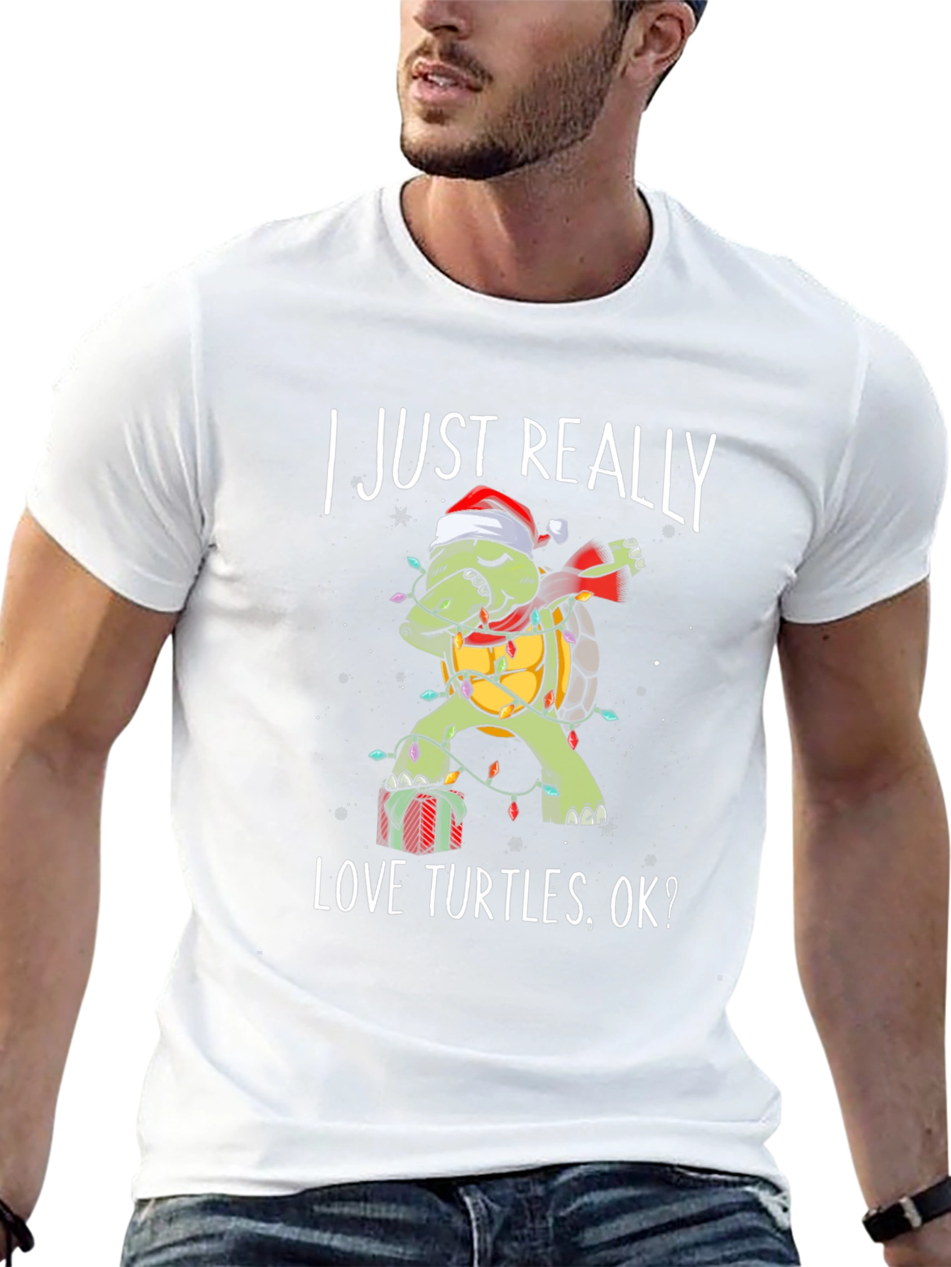 I Just Really Love Turtles Christmas Graphic Tee