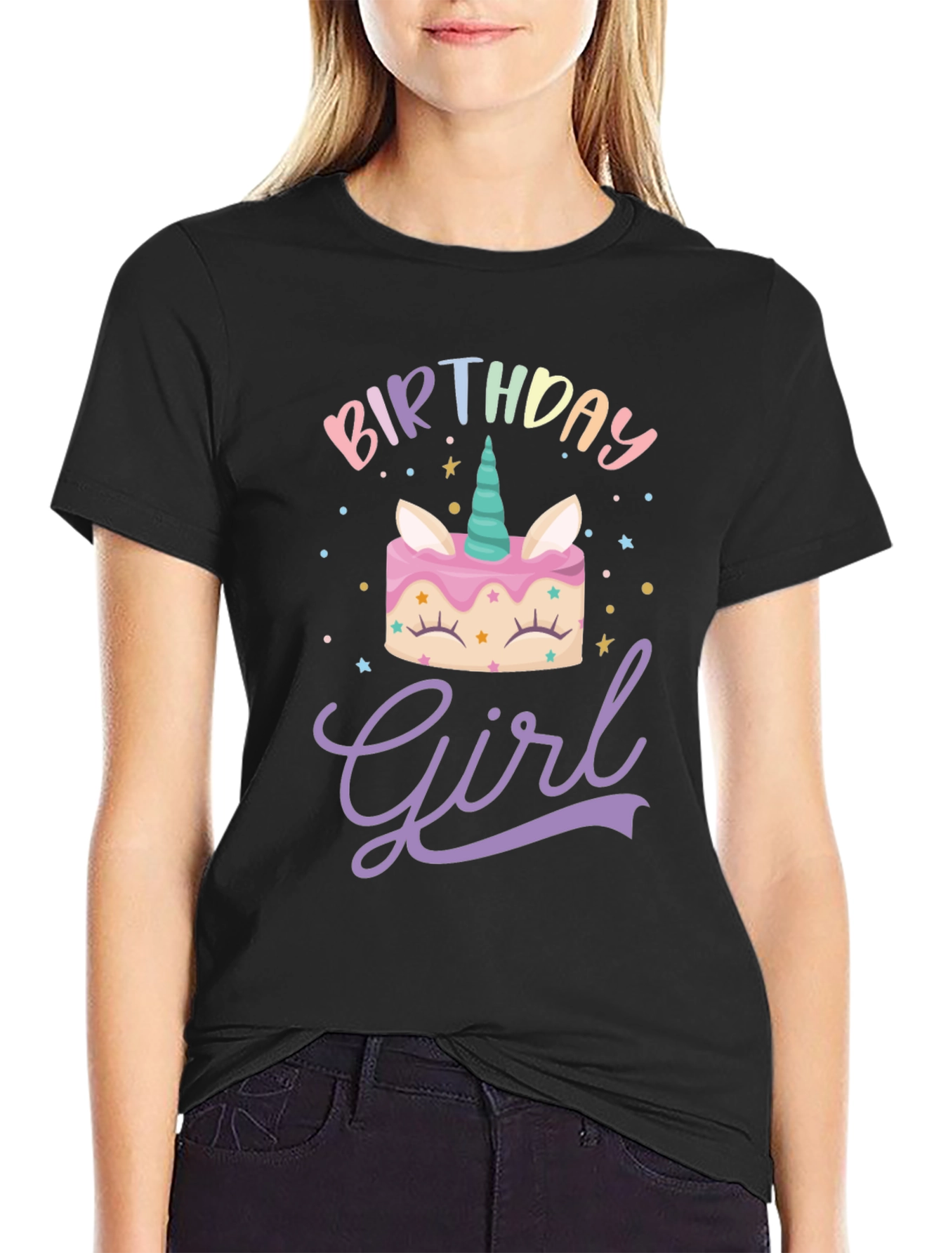 Birthday Girl Unicorn Cake T-Shirt