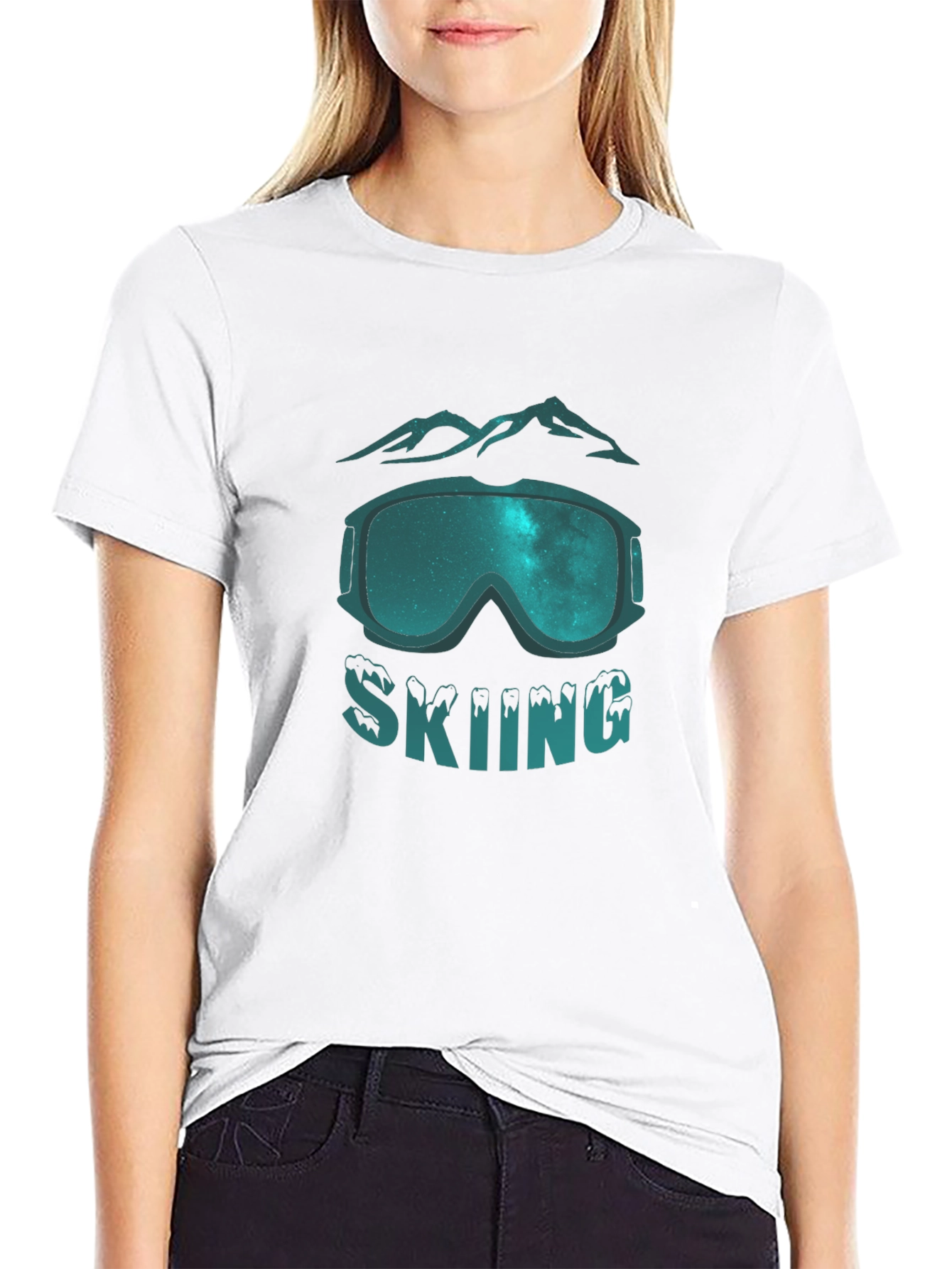 Skiing Graphic Tee - Mountain Goggles Design