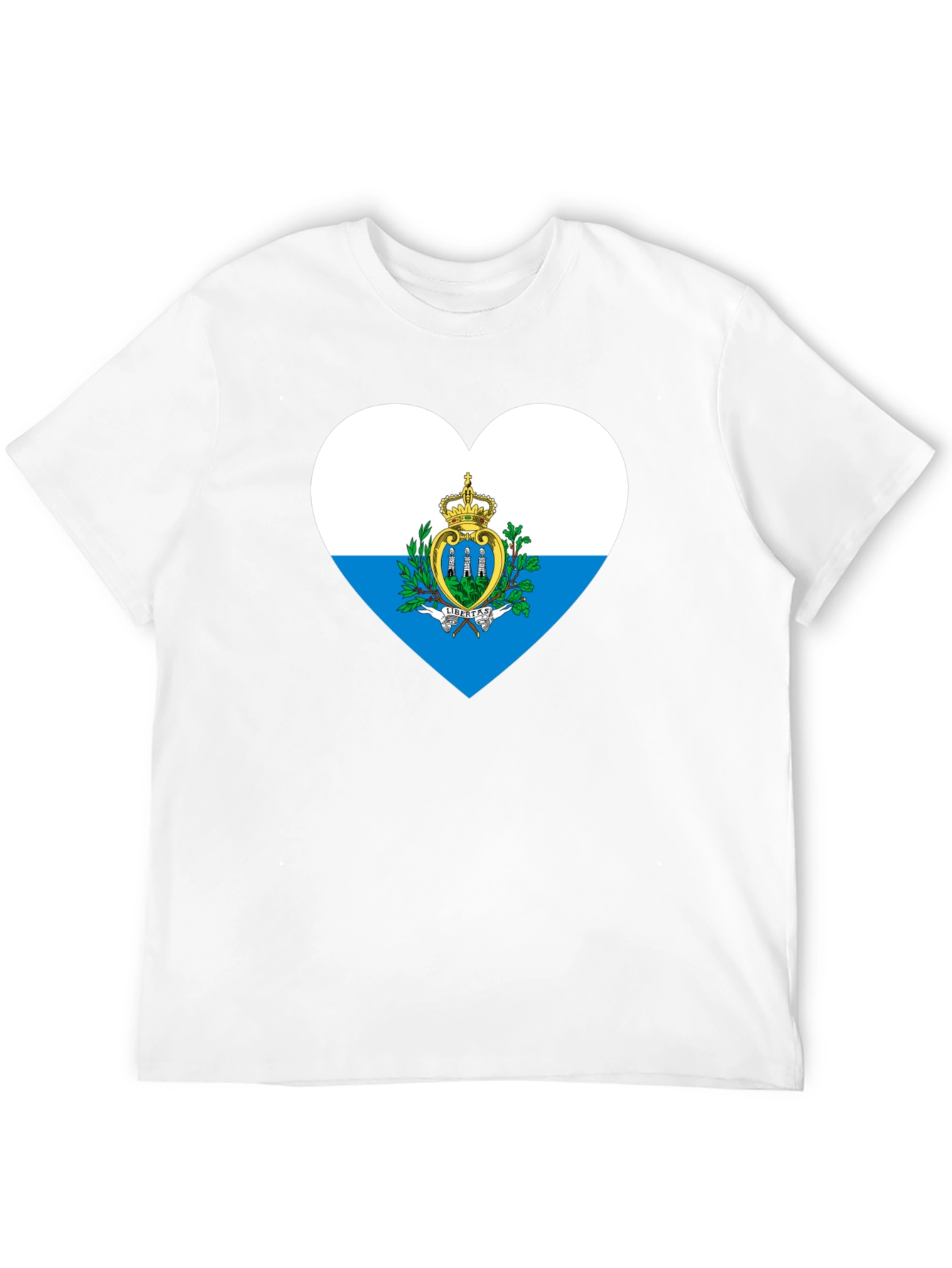 San Marino Flag Heart T-Shirt - Black