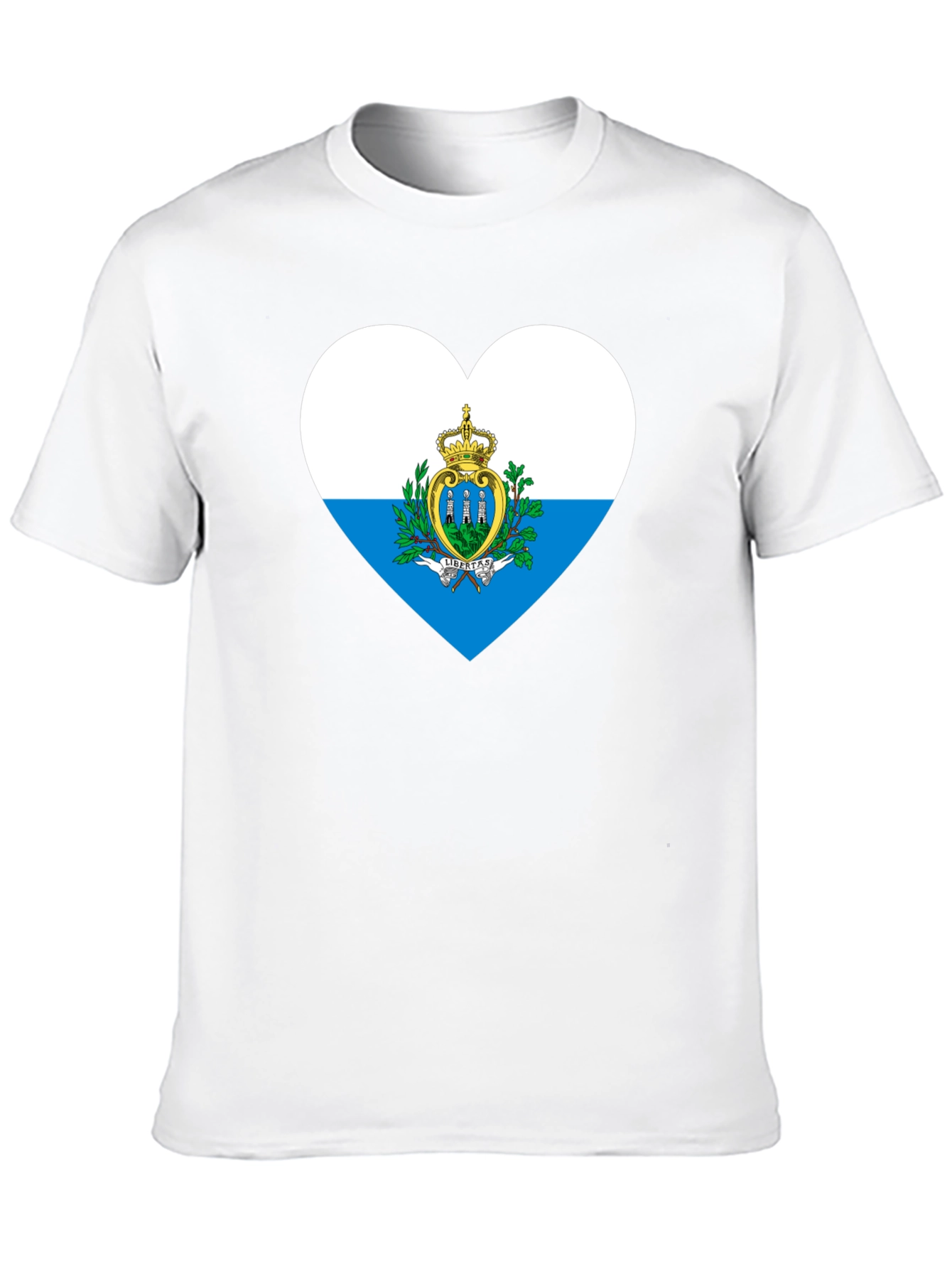 San Marino Flag Heart T-Shirt - Black