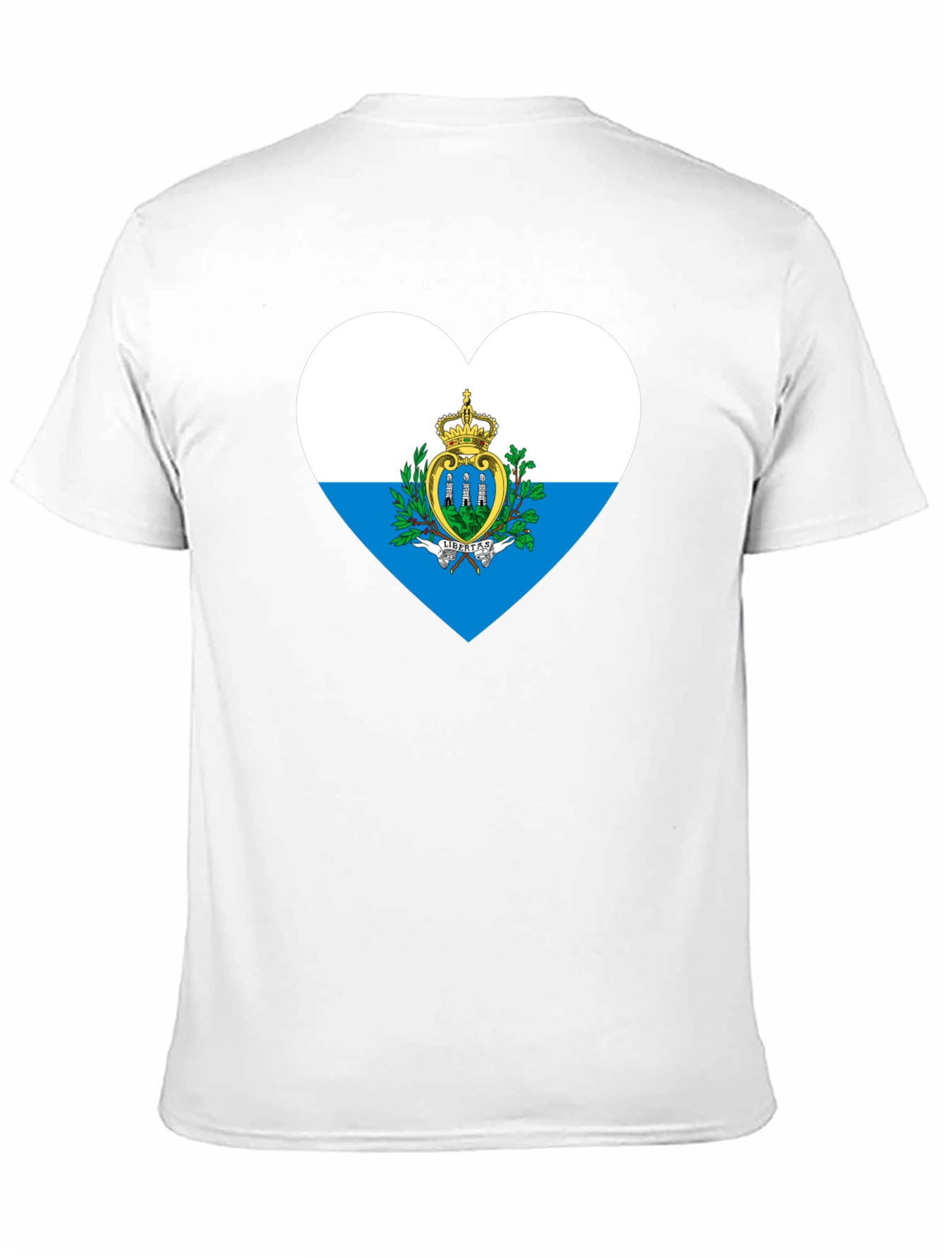 San Marino Flag Heart T-Shirt - Black