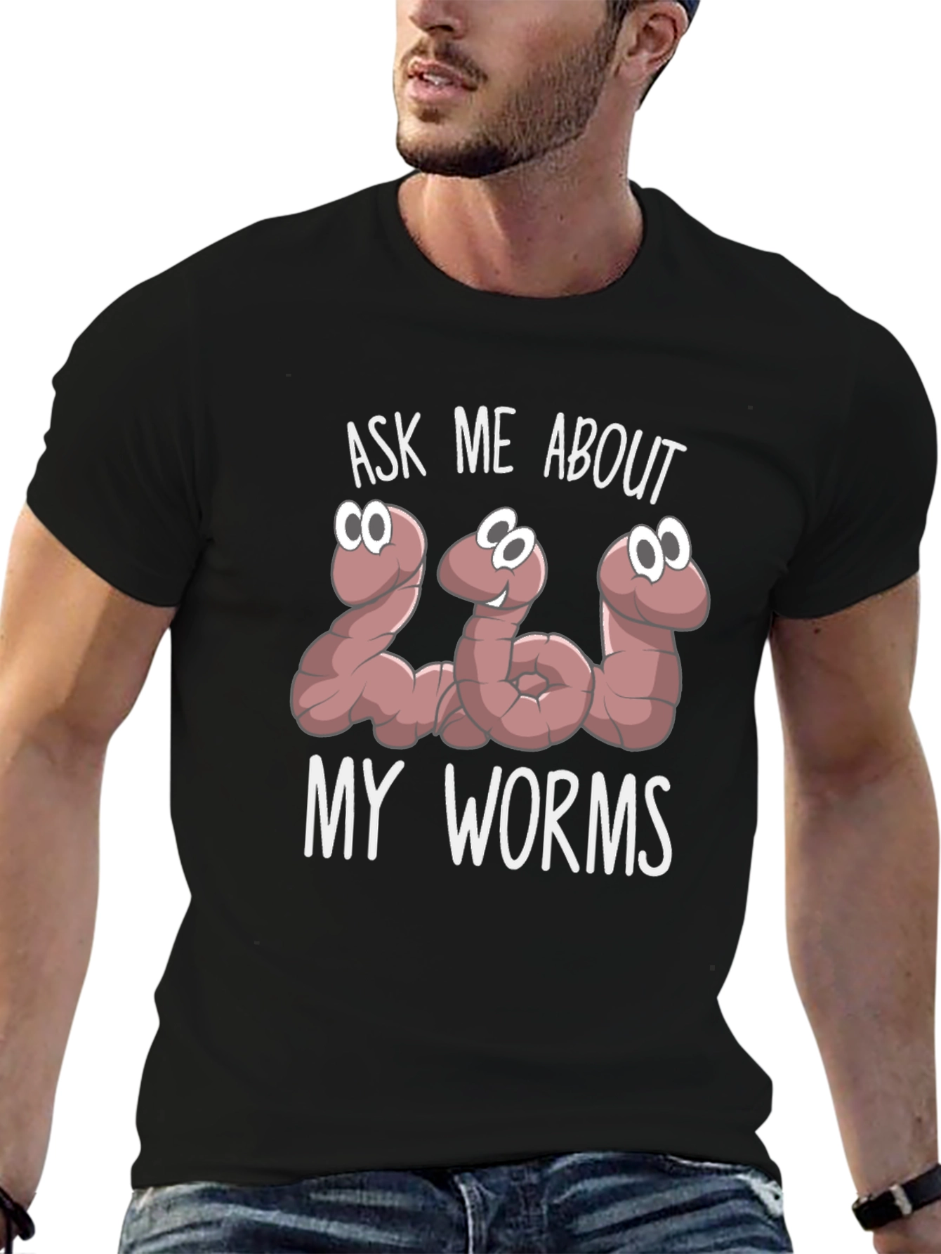 Ask Me About My Worms Funny Graphic T-Shirt
