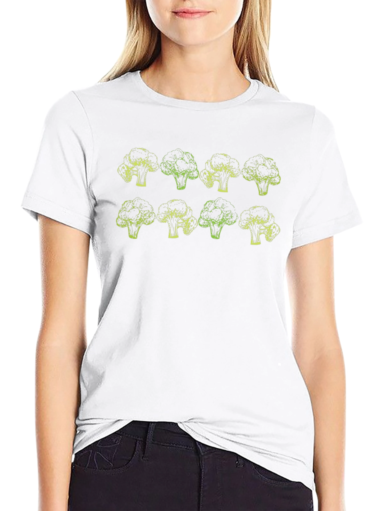 Broccoli Pattern T-Shirt - Bold Vegetable Graphic Tee
