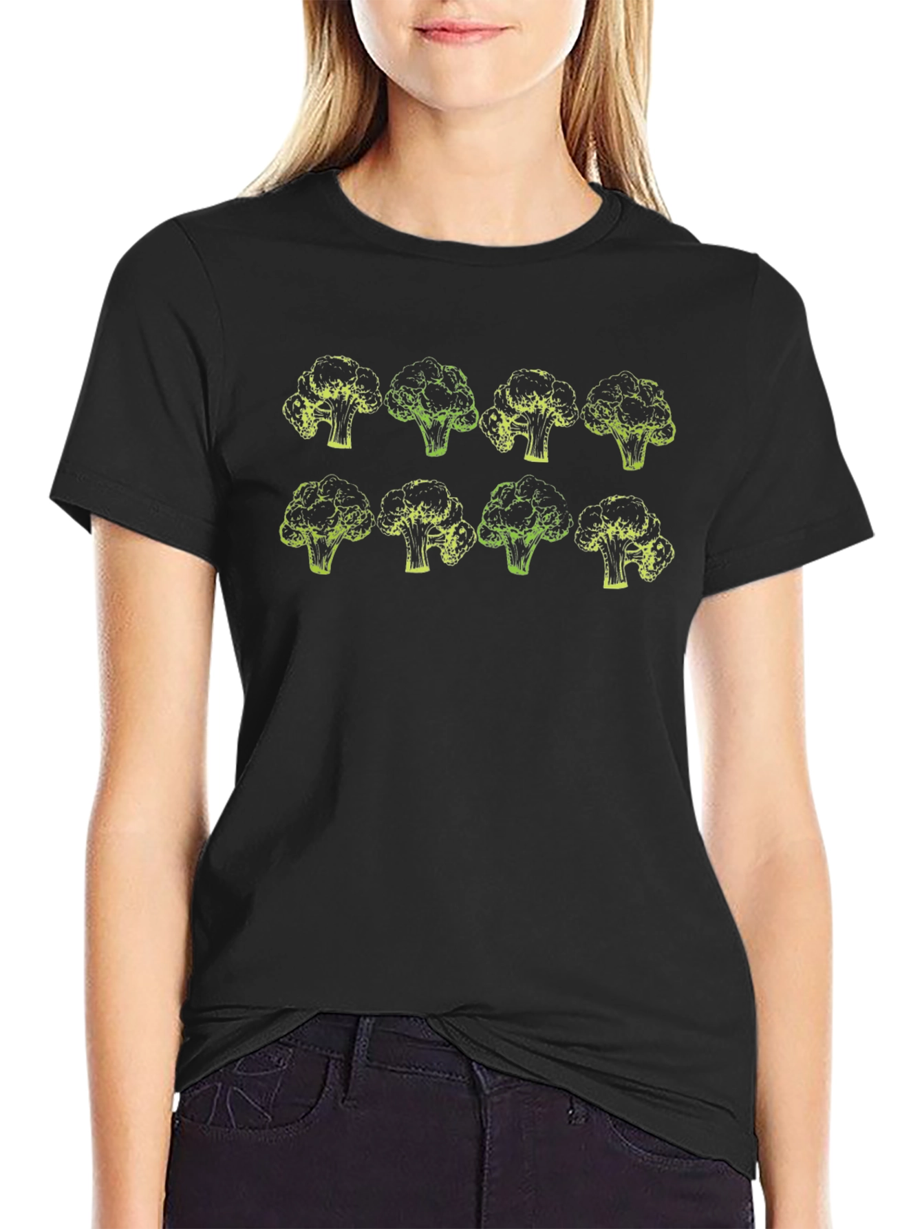 Broccoli Pattern T-Shirt - Bold Vegetable Graphic Tee